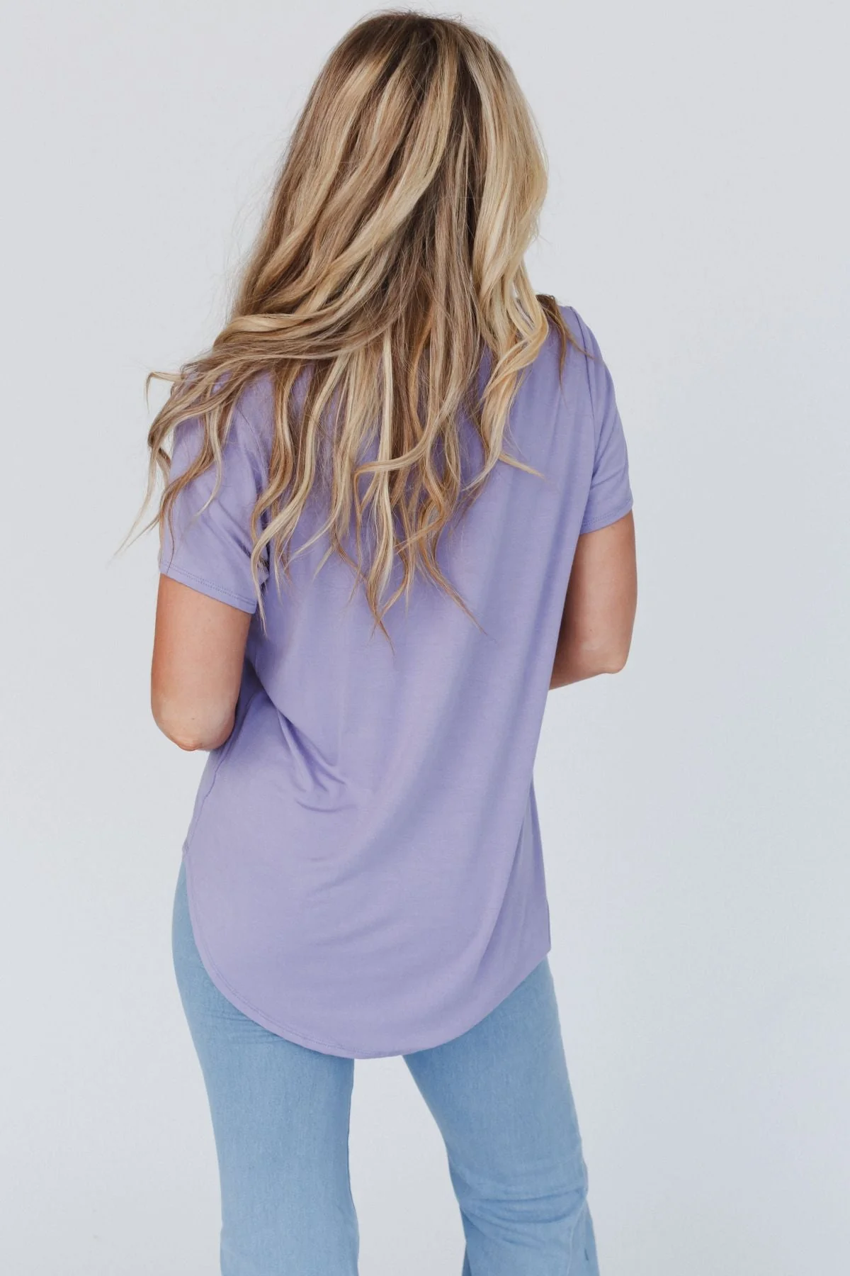The Nest Scoop Neck Bralette Tee - New Lavender - Image 2