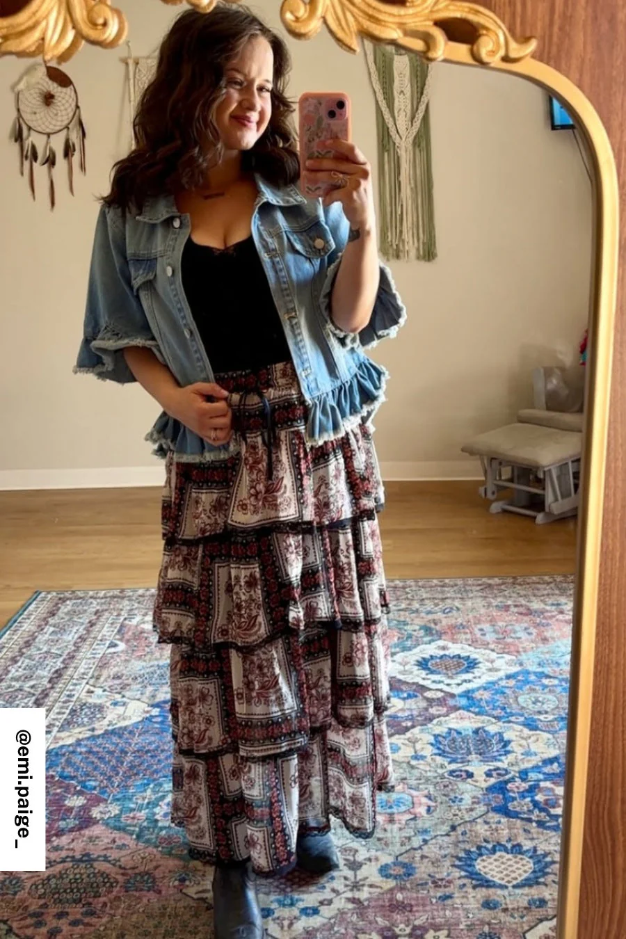 Scottie Ruffle Denim Jacket - Light Denim - Image 4