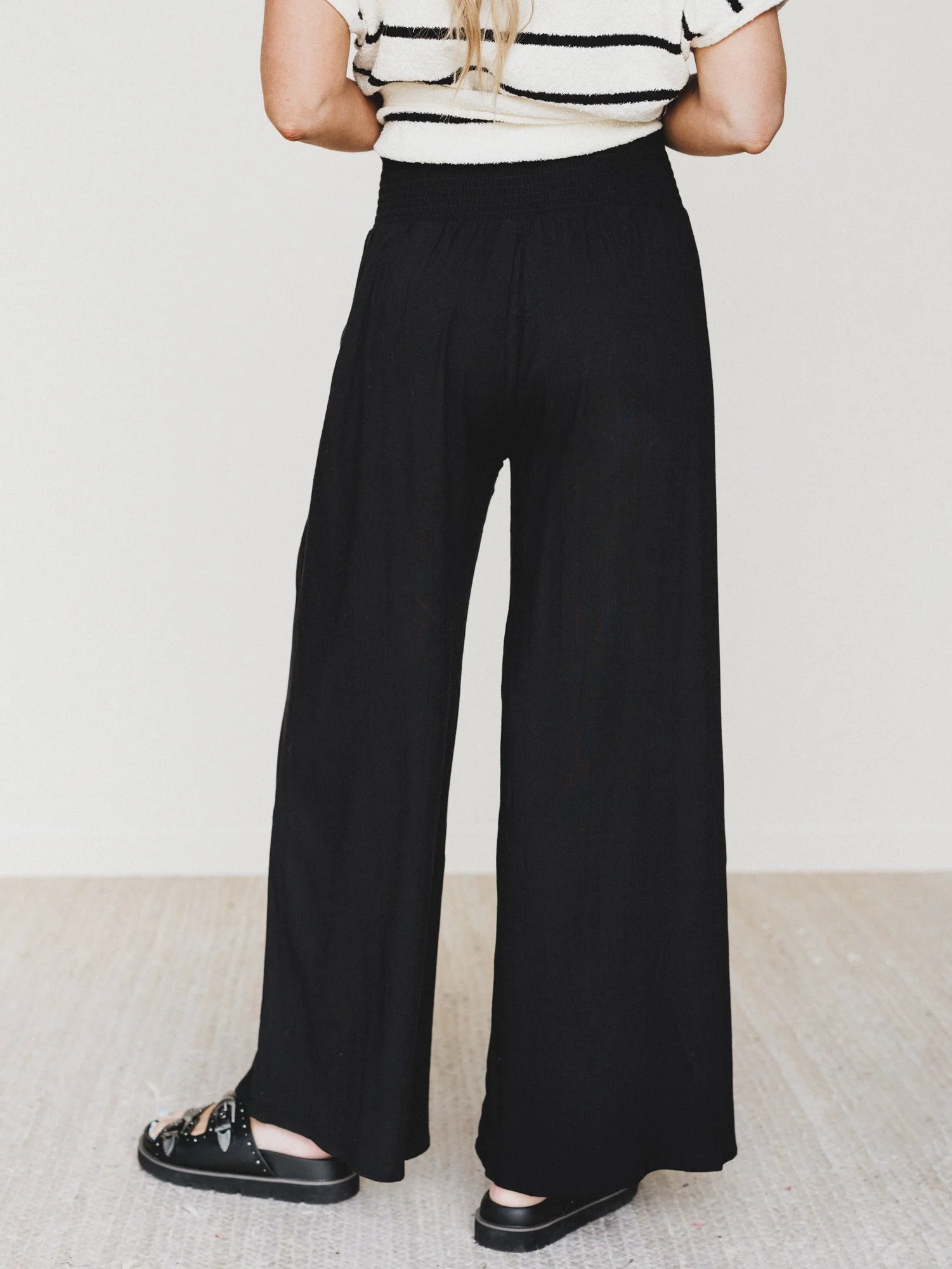 Seek The Moon Wide Leg Pants - Black - Image 4