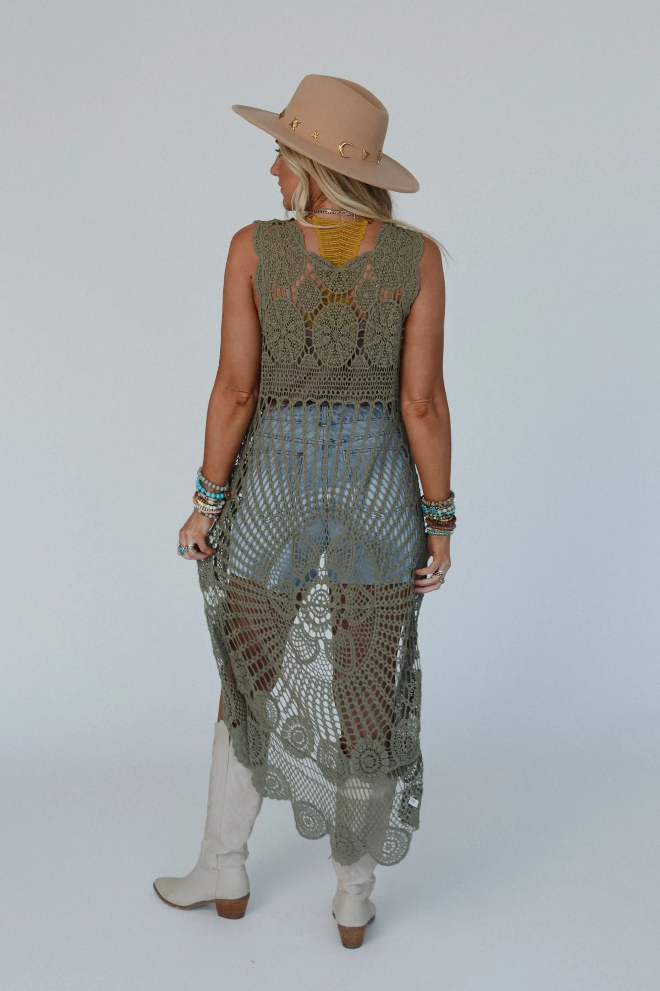 Serene Dream Crochet Lace Top - Olive - Image 4