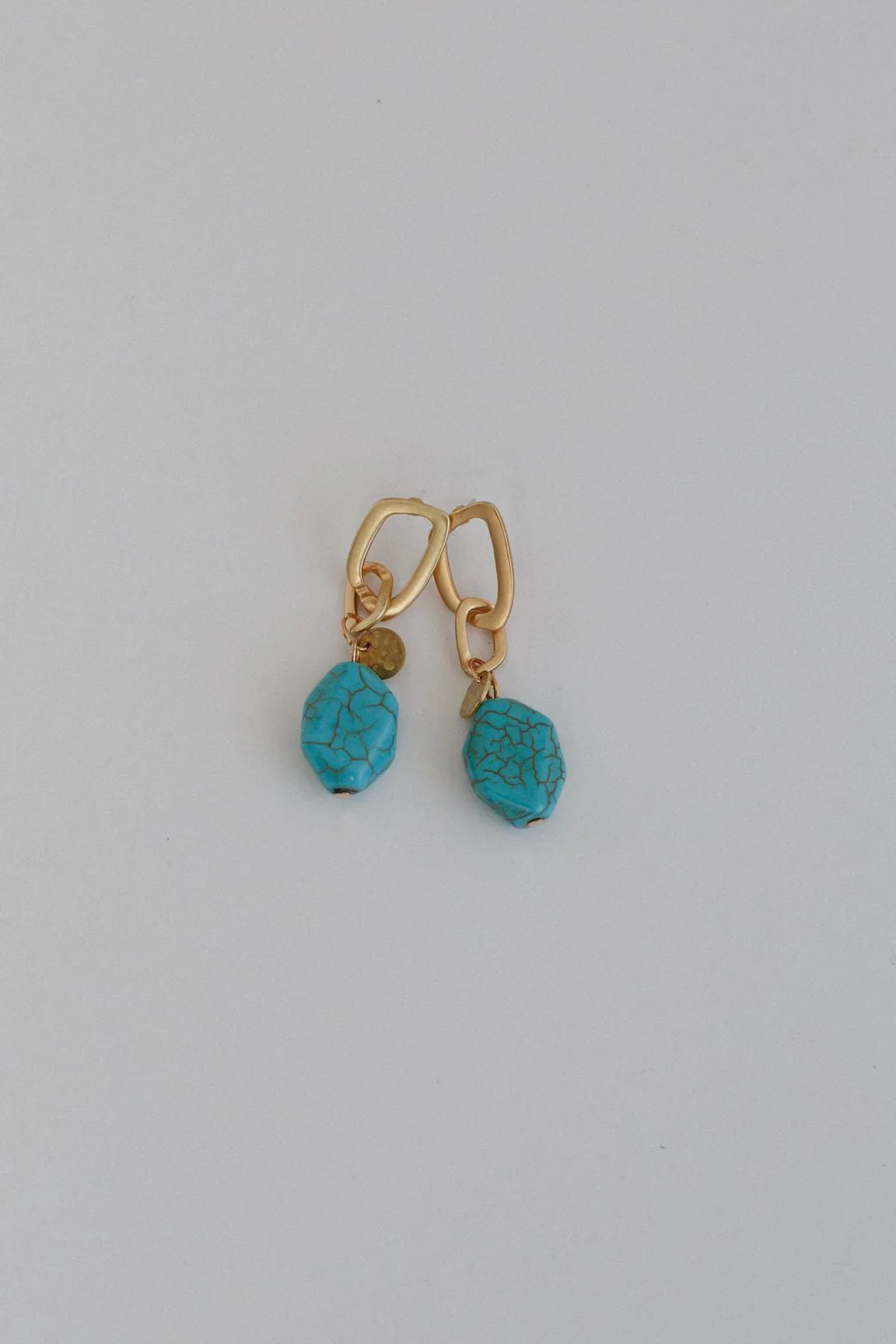 Serene Stone Drop Earrings - Turquoise - Image 2