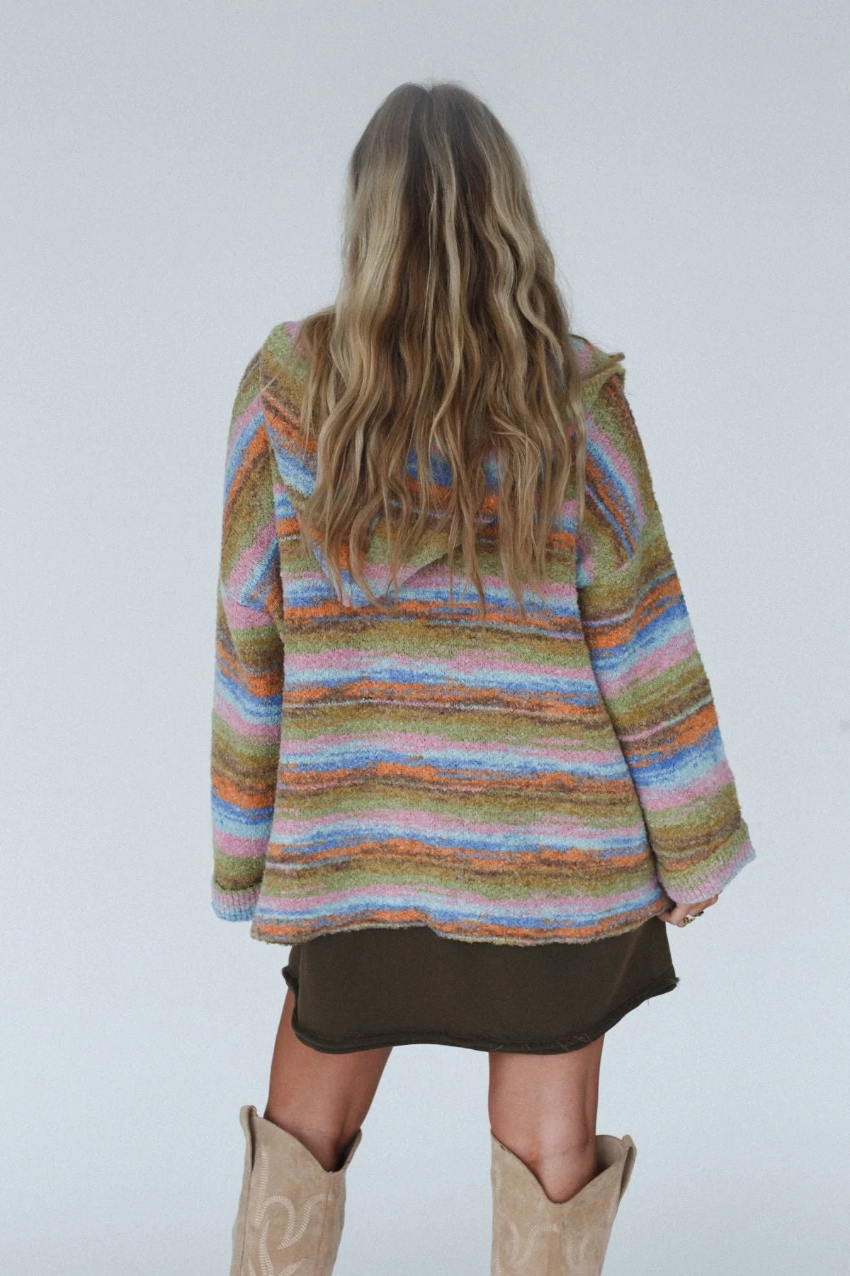 Shanae Striped Hoodie Cardigan - Blue Multi - Image 4
