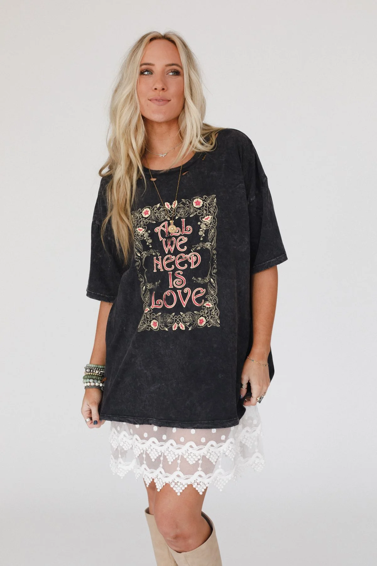 Share The Love Graphic Tee - Charcoal