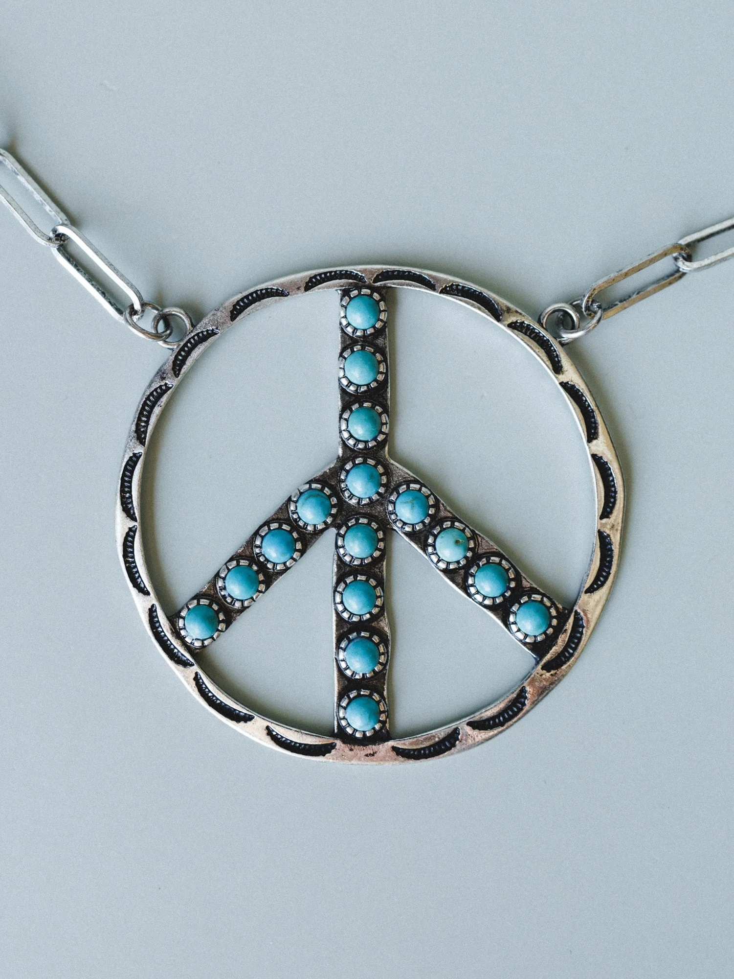 Show Peace Necklace and Earring Set - Turquoise - Image 3