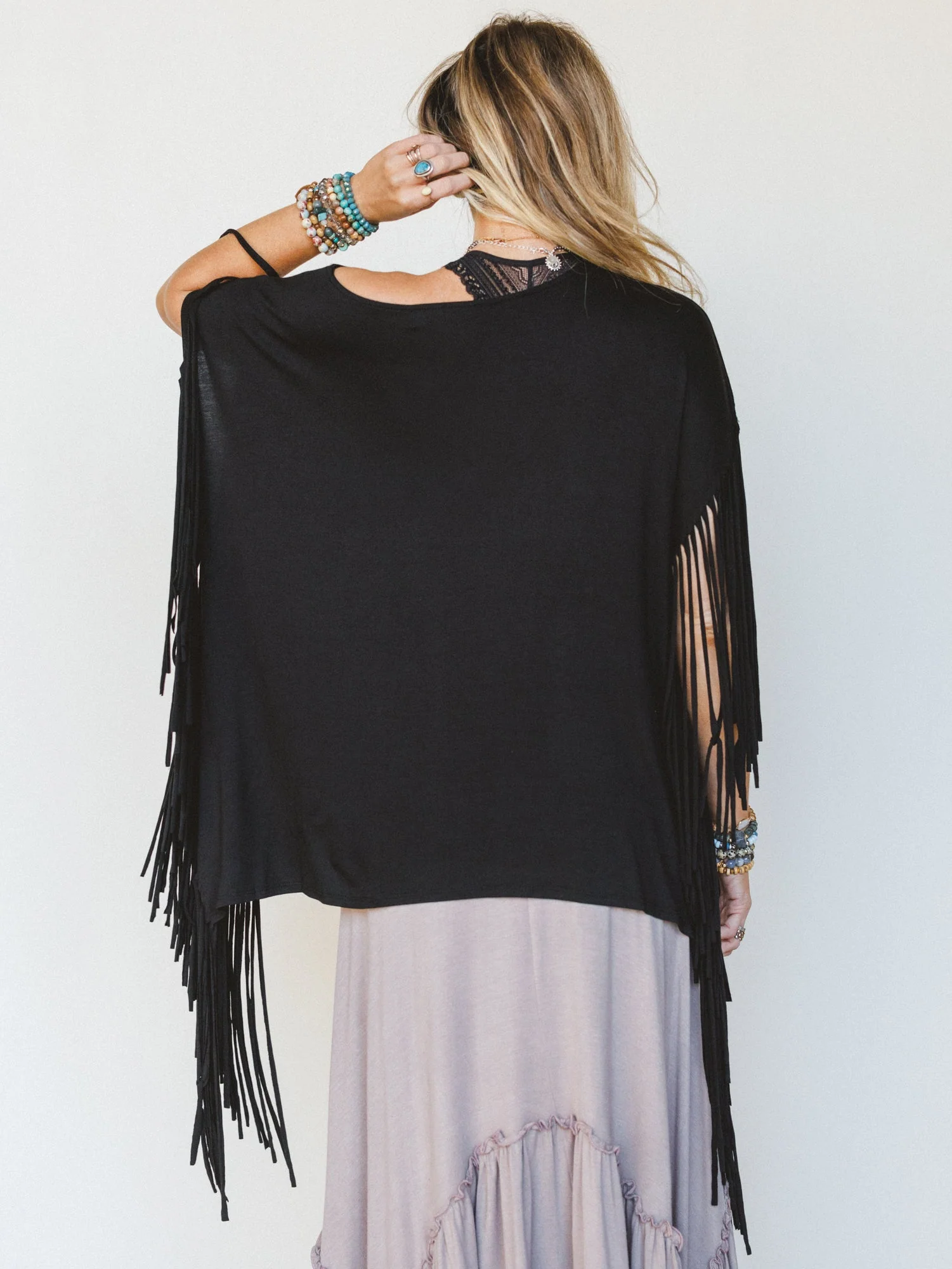 The Nest Showstopper Fringe Top - Black - Image 5
