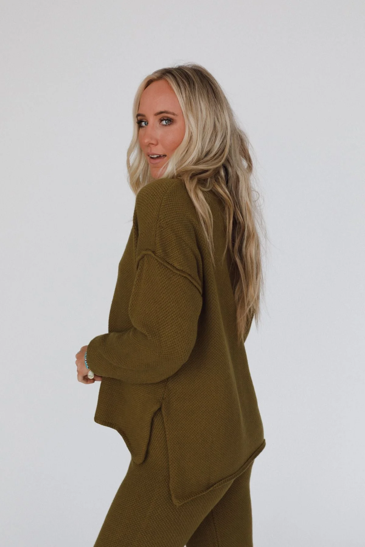 Sierra Slumber Waffle Knit Set - Olive - Image 7