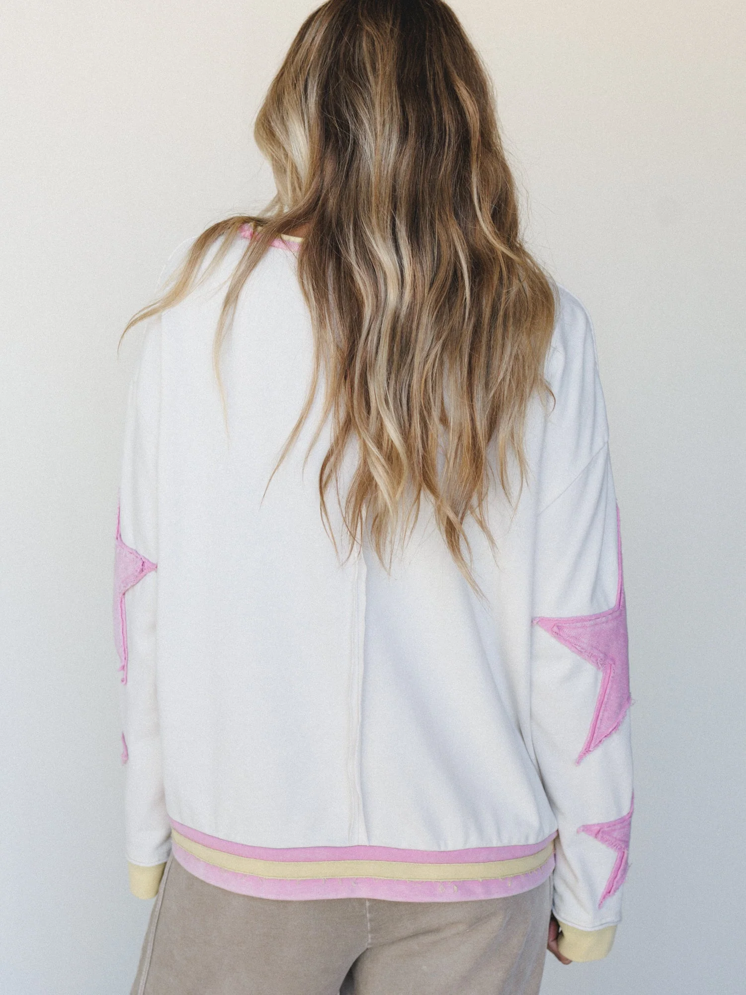 Sky of Stars Long Sleeve Top - Ecru Pink - Image 6