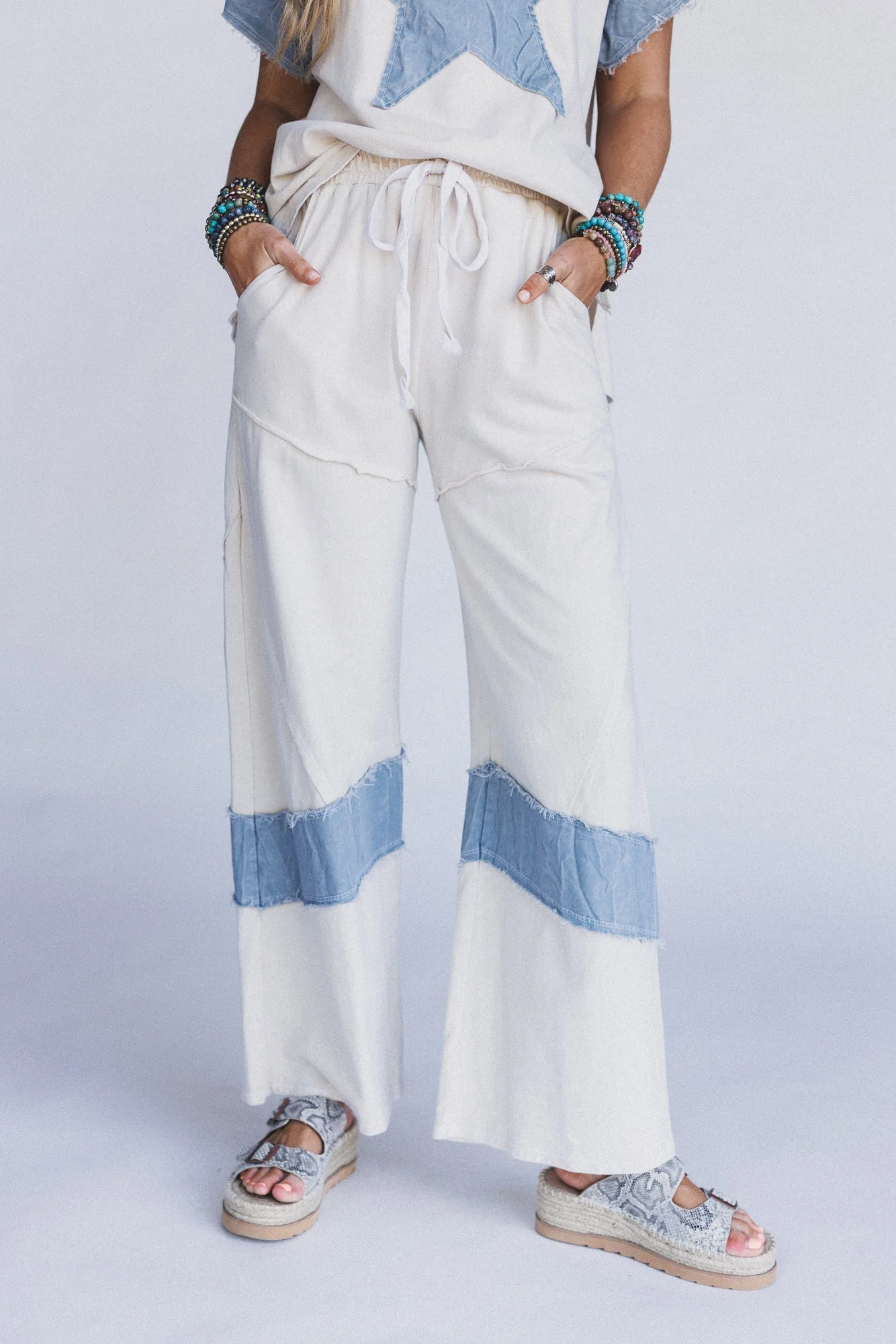Skybound Soul Denim Patched Pants - Natural - Image 3