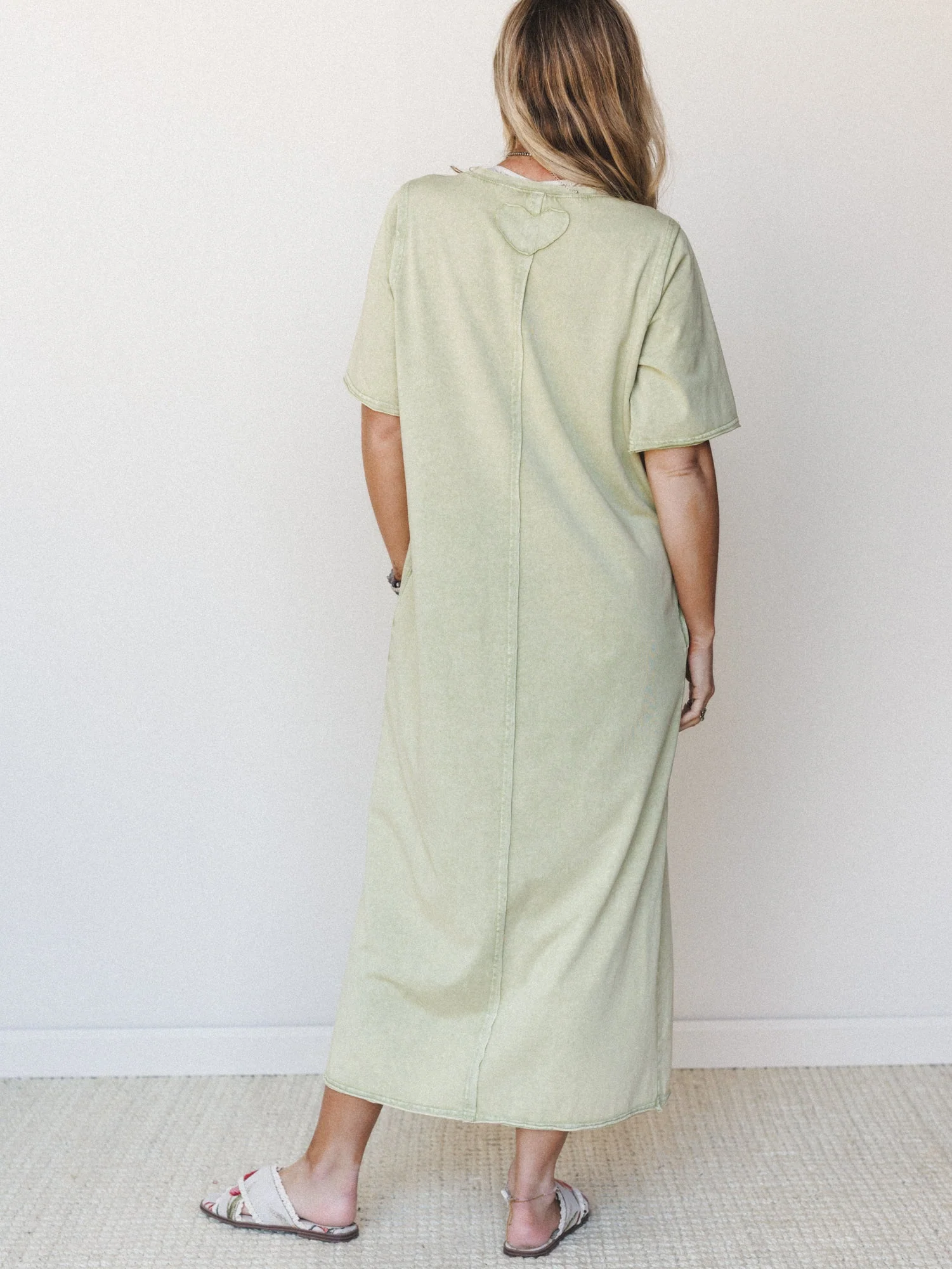 Skye Maxi Tee Dress - Sage - Image 4