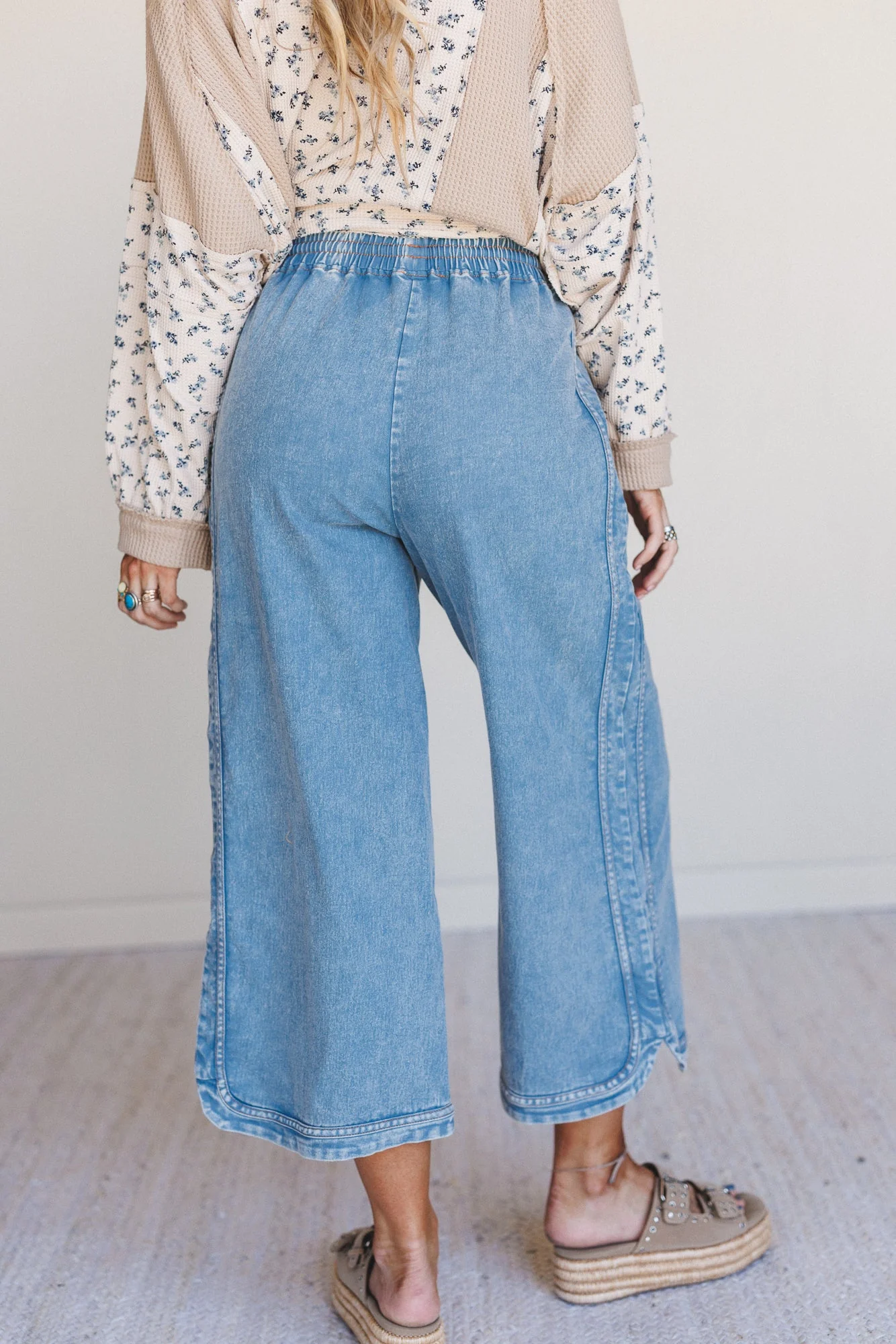 So Comfy Denim Wide Leg Pants - Denim - Image 5
