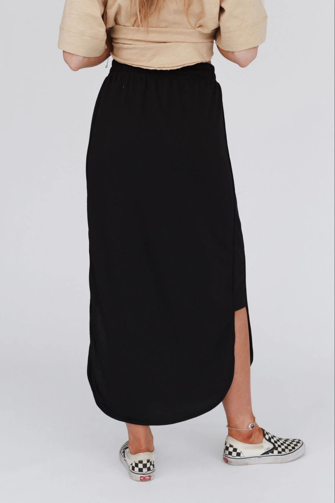 The Nest So Comfy Drawstring Maxi Skirt - Black - Image 3