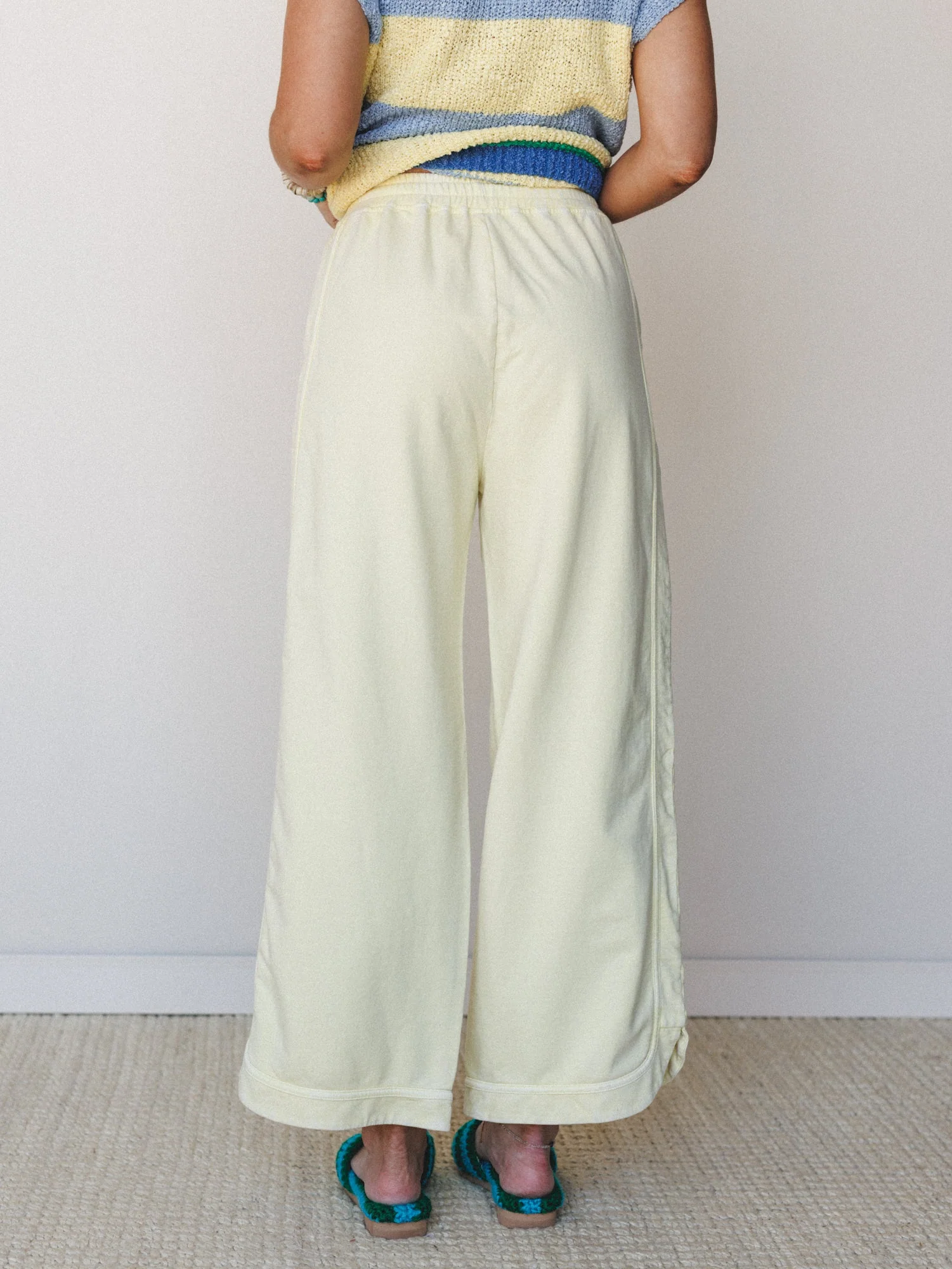 So Comfy Wide Leg Pant Cropped Length - Butter Yellow - Image 5