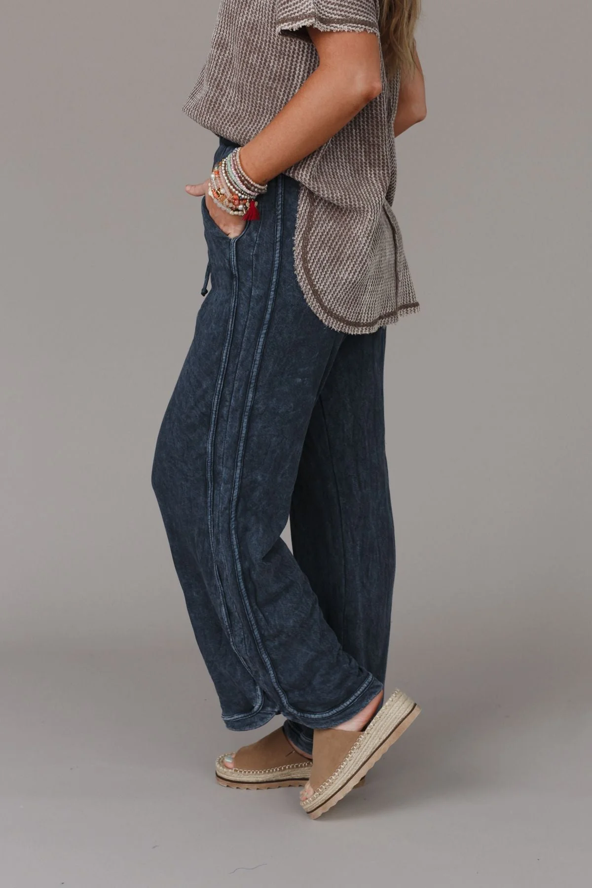 So Comfy Wide Leg Pant Full Length - Navy - Image 2