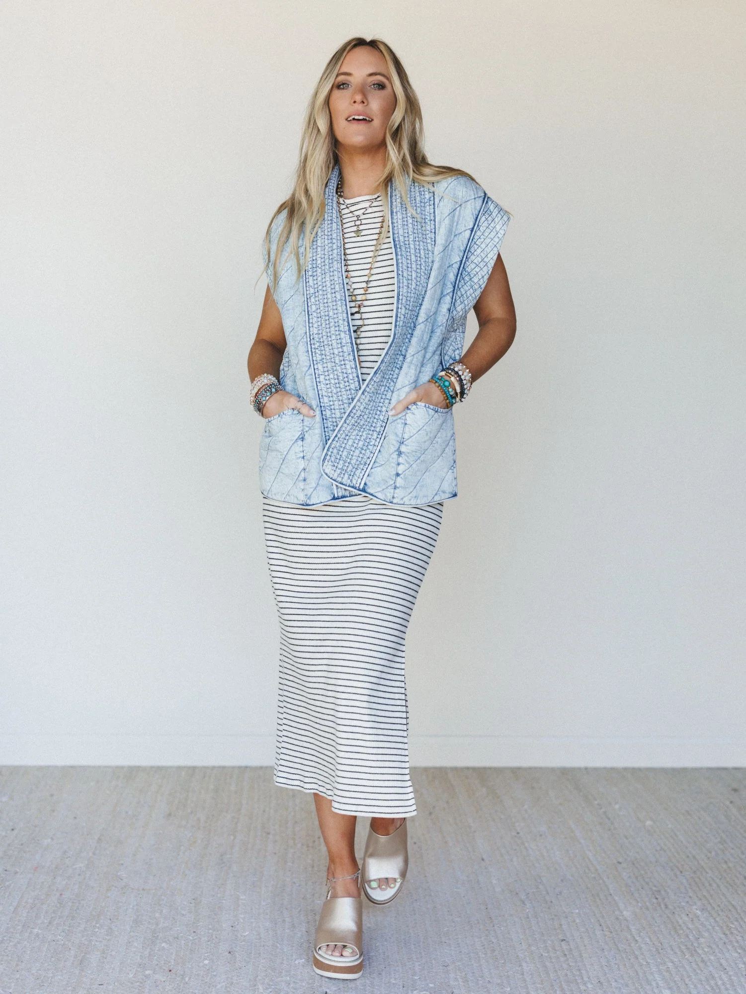 Soft Edge Vest - Denim - Image 4
