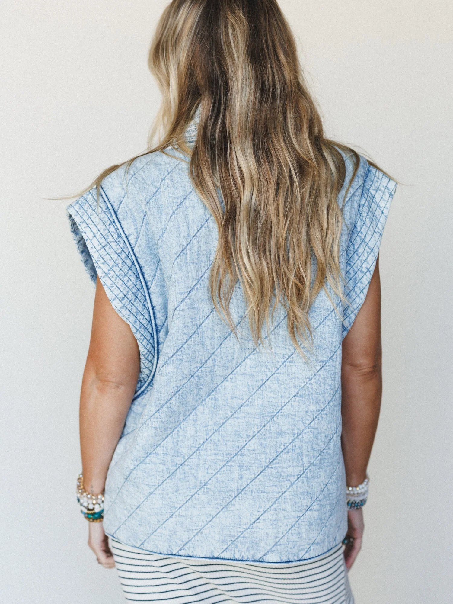 Soft Edge Vest - Denim - Image 5