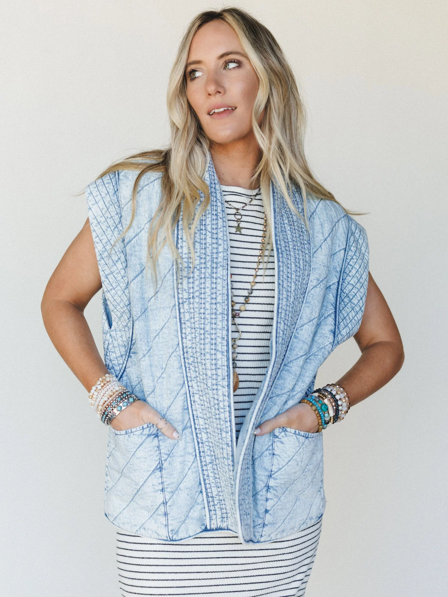 Soft Edge Vest - Denim - Pre Order