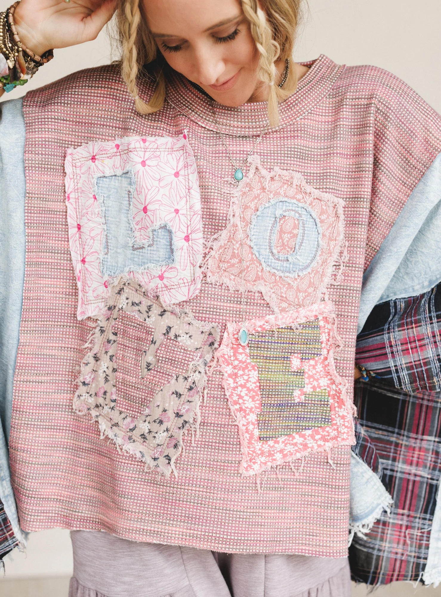 Soft Heart Patchwork Top - Pink - Image 3