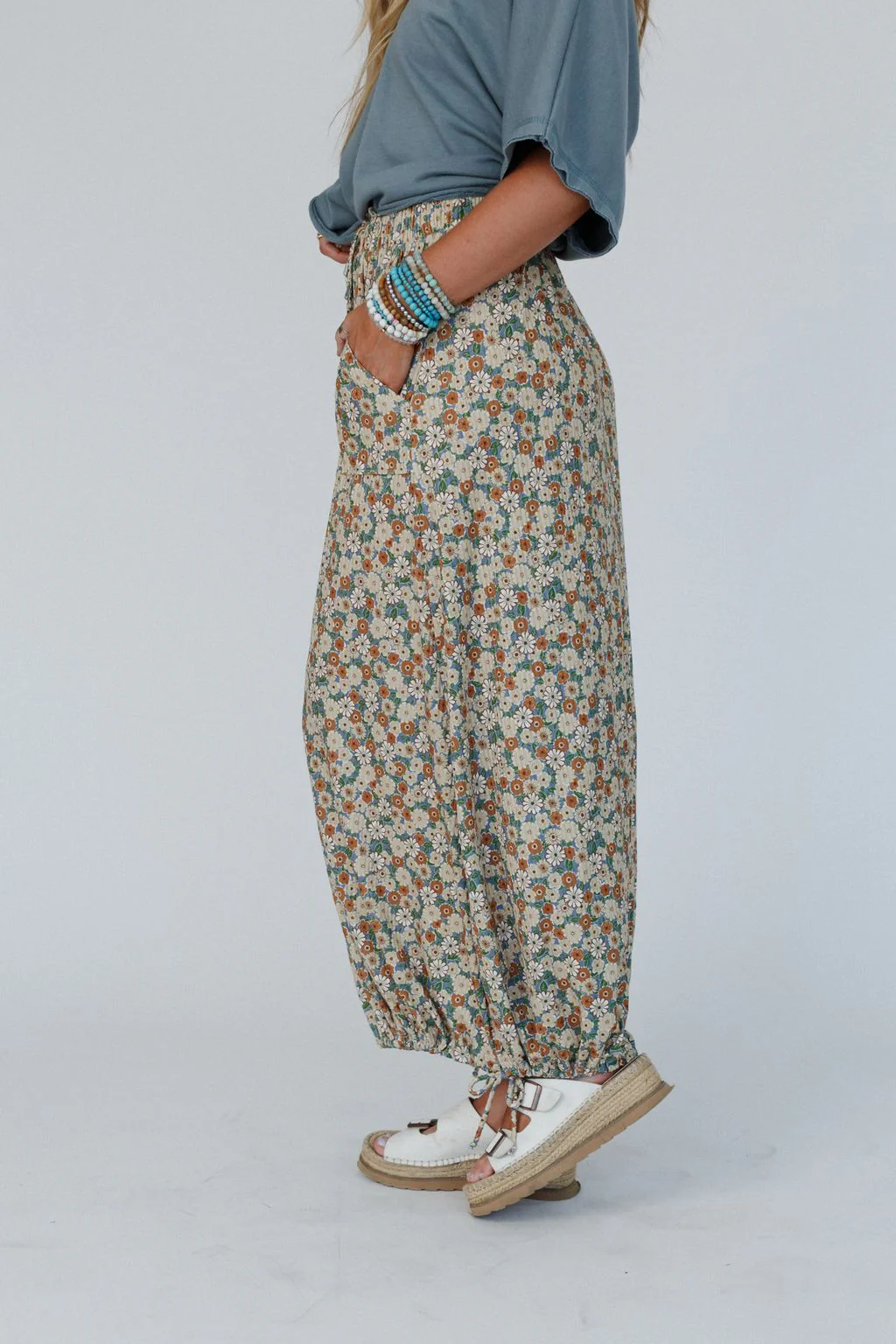 The Nest Solstice Song Cinched Skirt - Khaki - Pre Order - Image 2