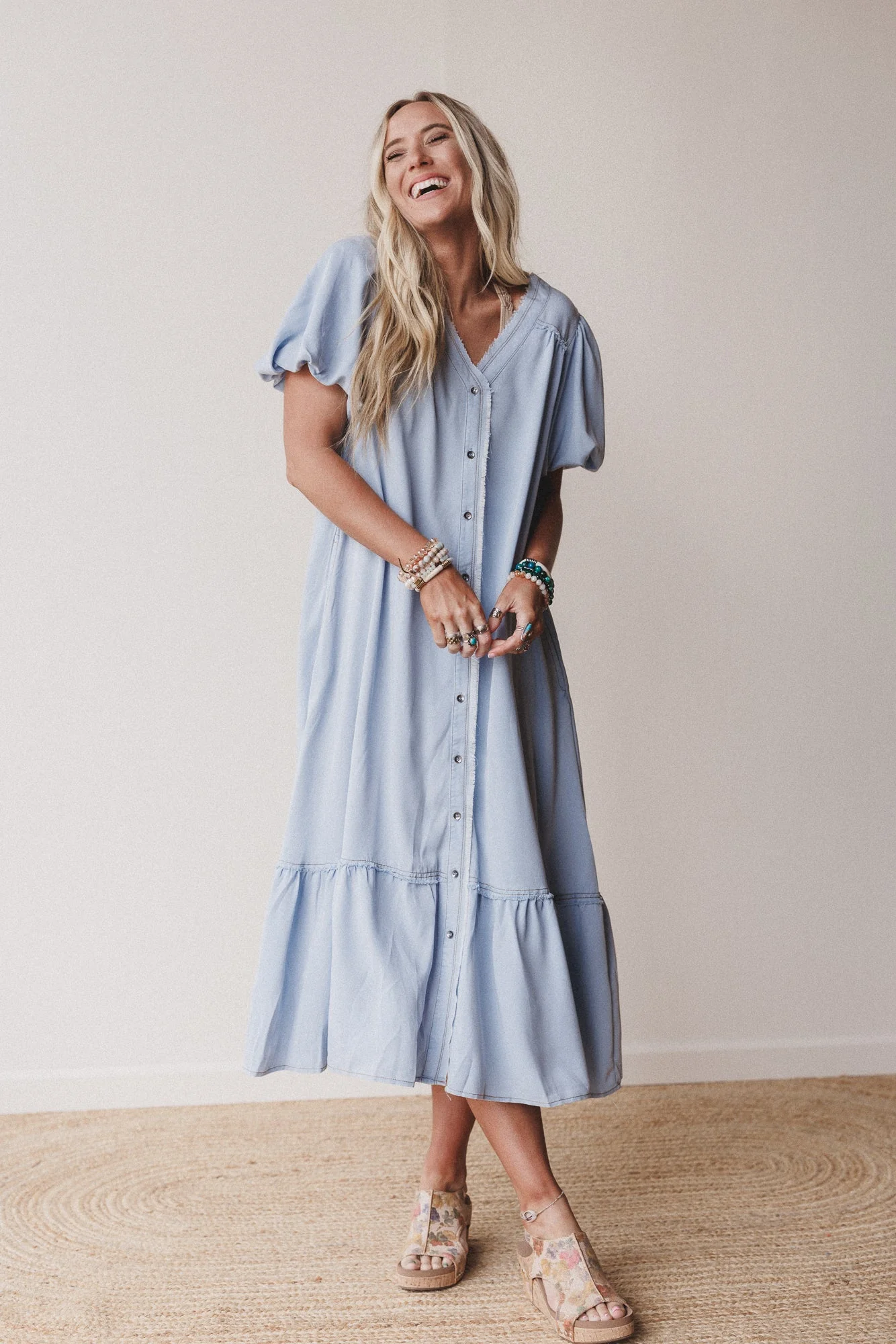 Sonora Sun Button Down Maxi Dress - Blue - Image 2