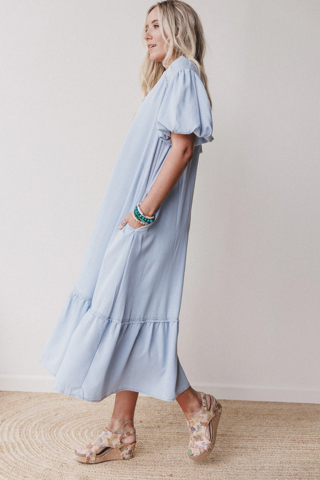 Sonora Sun Button Down Maxi Dress - Blue - Image 4