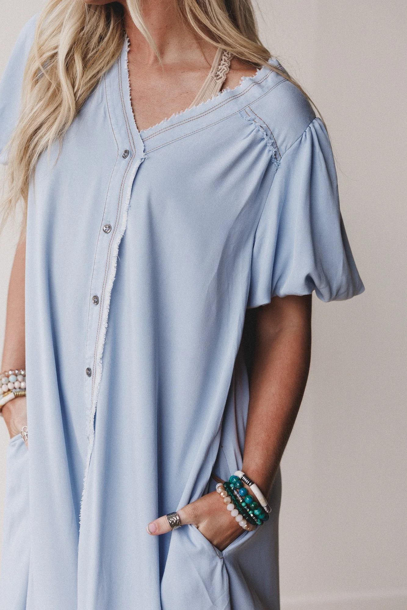 Sonora Sun Button Down Maxi Dress - Blue - Image 5