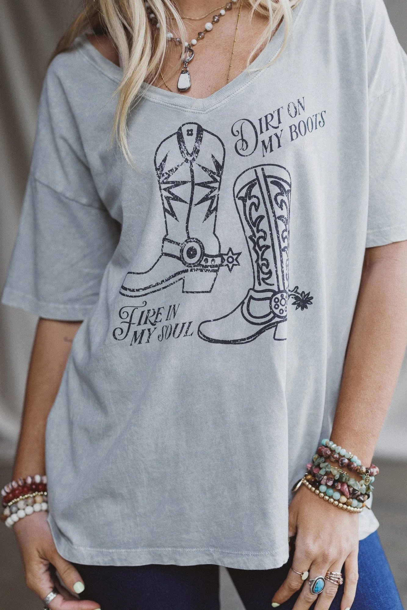 Soul On Fire Graphic Tee - Slate - Image 2