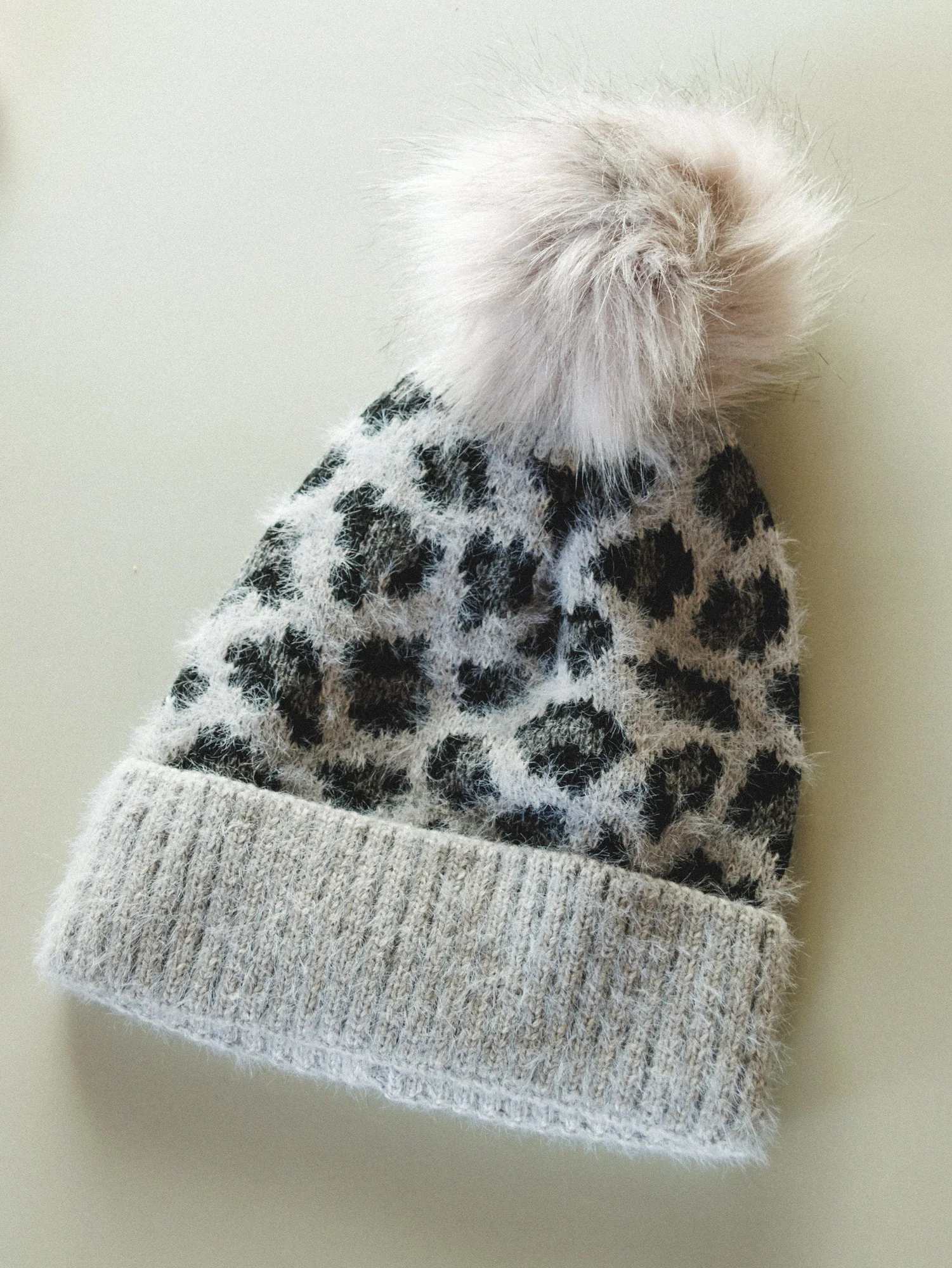 Spot On Leopard Print Beanie - Gray - Image 2