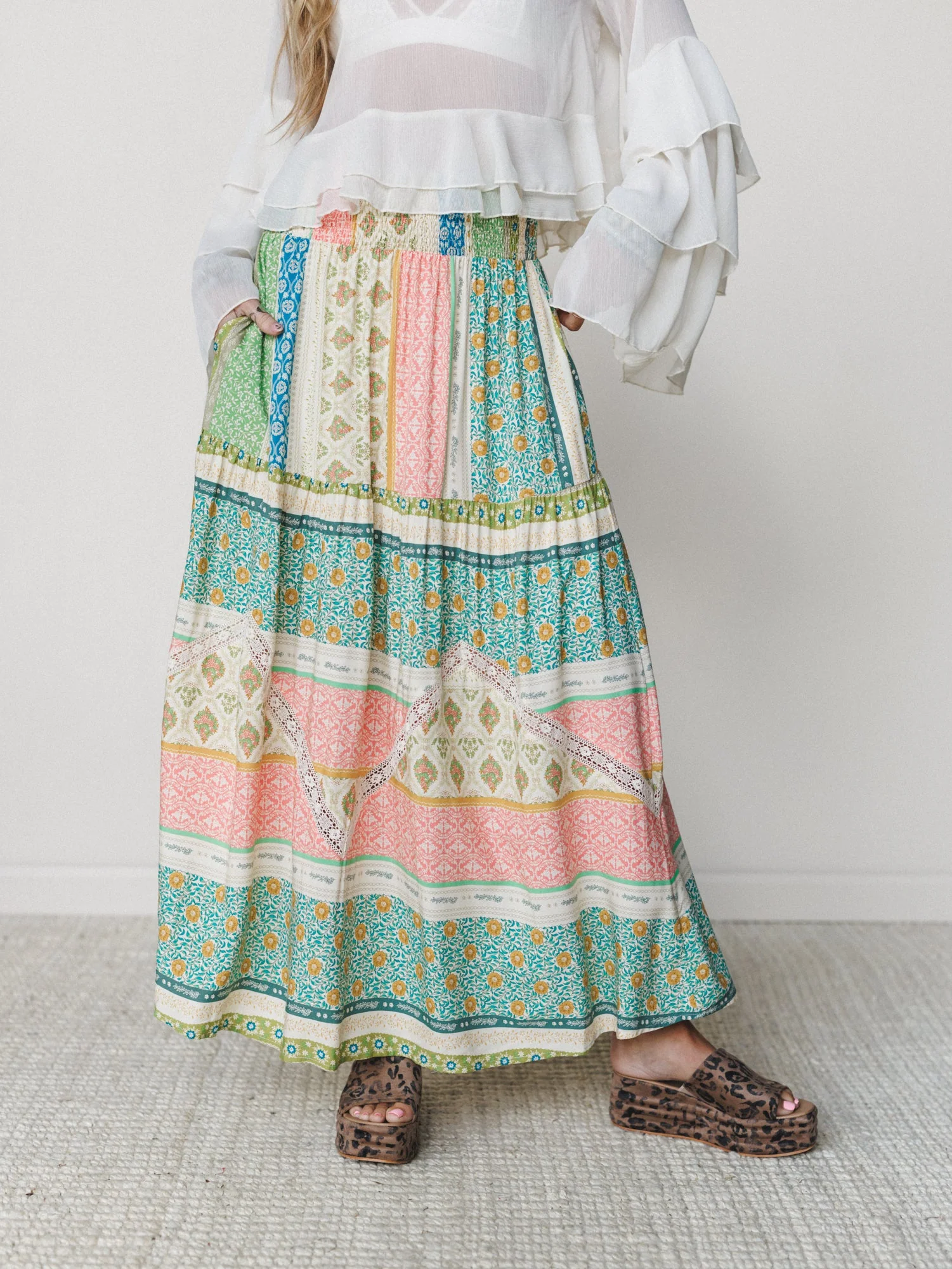 Spring Blooms Skirt - Green Mix - Image 4