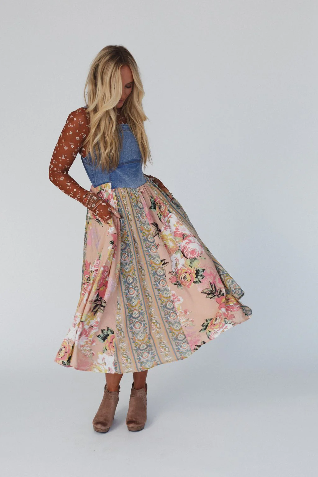 Spring Song Midi Dress - Pink Multi - Image 2