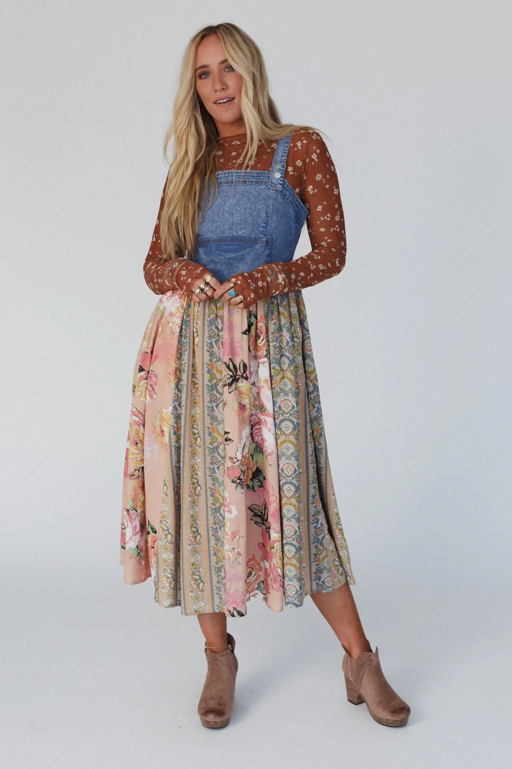 Spring Song Midi Dress - Pink Multi - Image 8