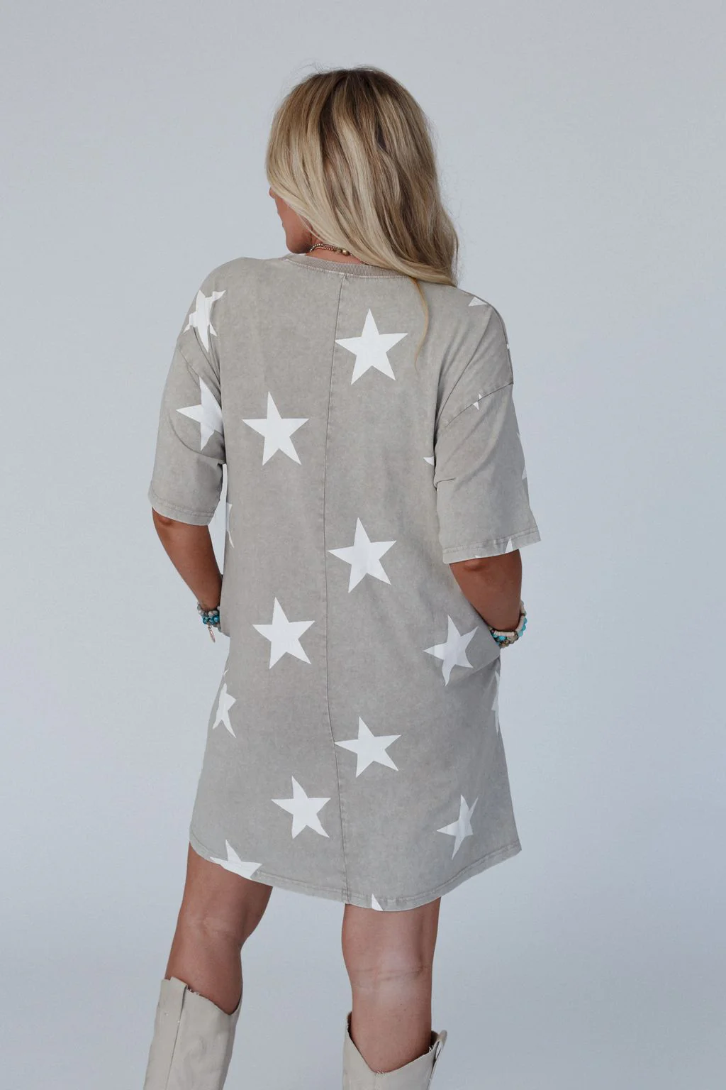 Star Power Tee Dress - Mushroom - Image 2