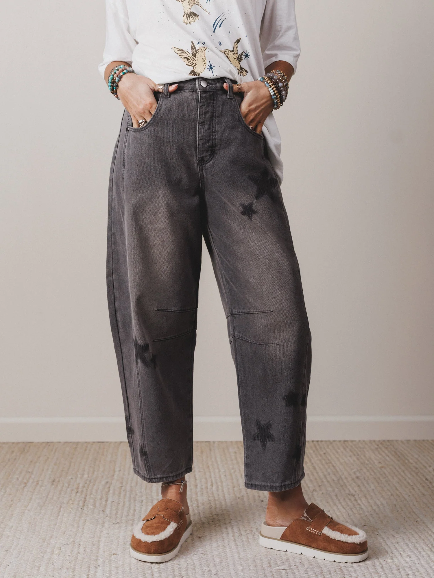 Star Walk Barrel Jeans - Black - Image 4