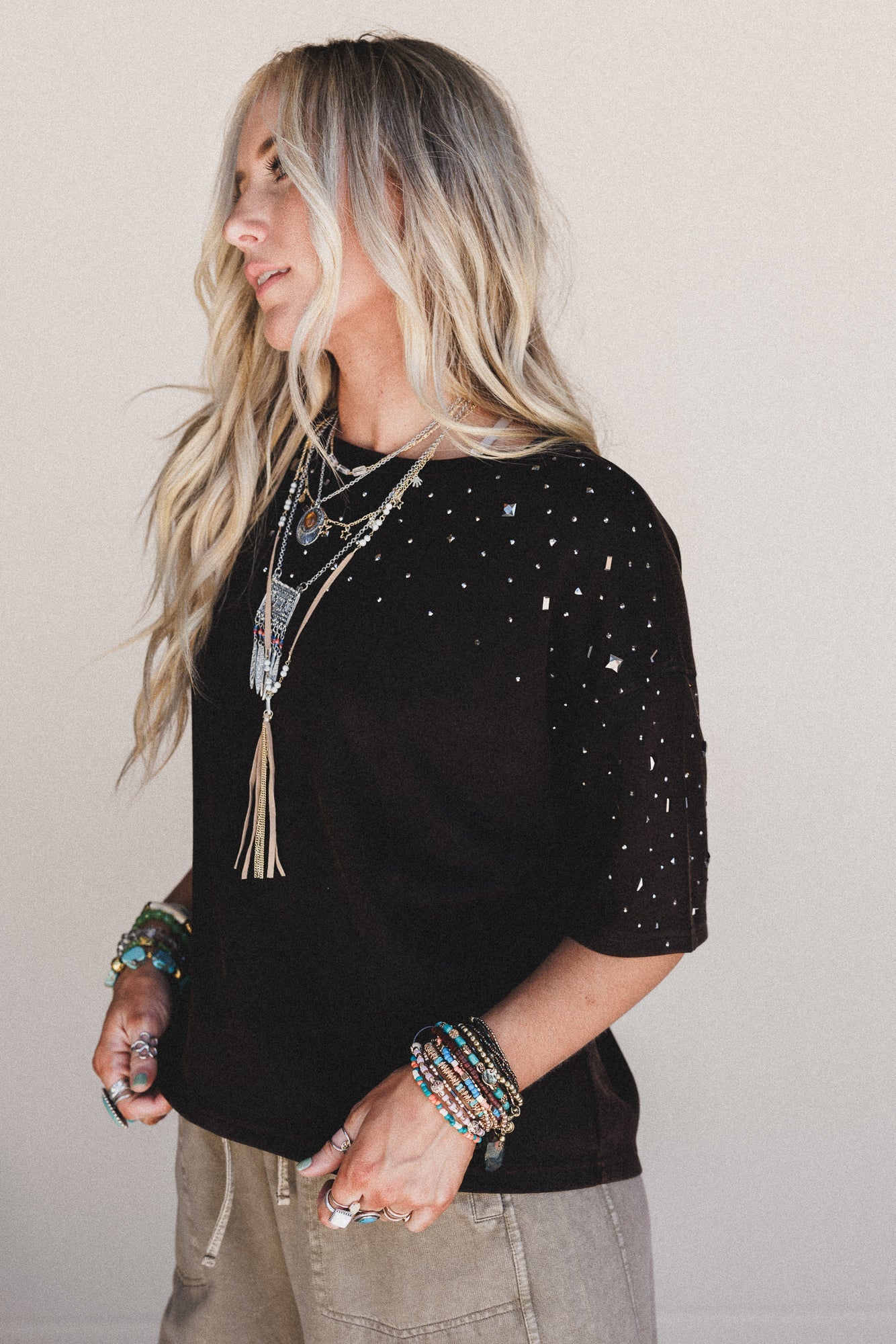 Stardust Studs Top - Black - Image 3