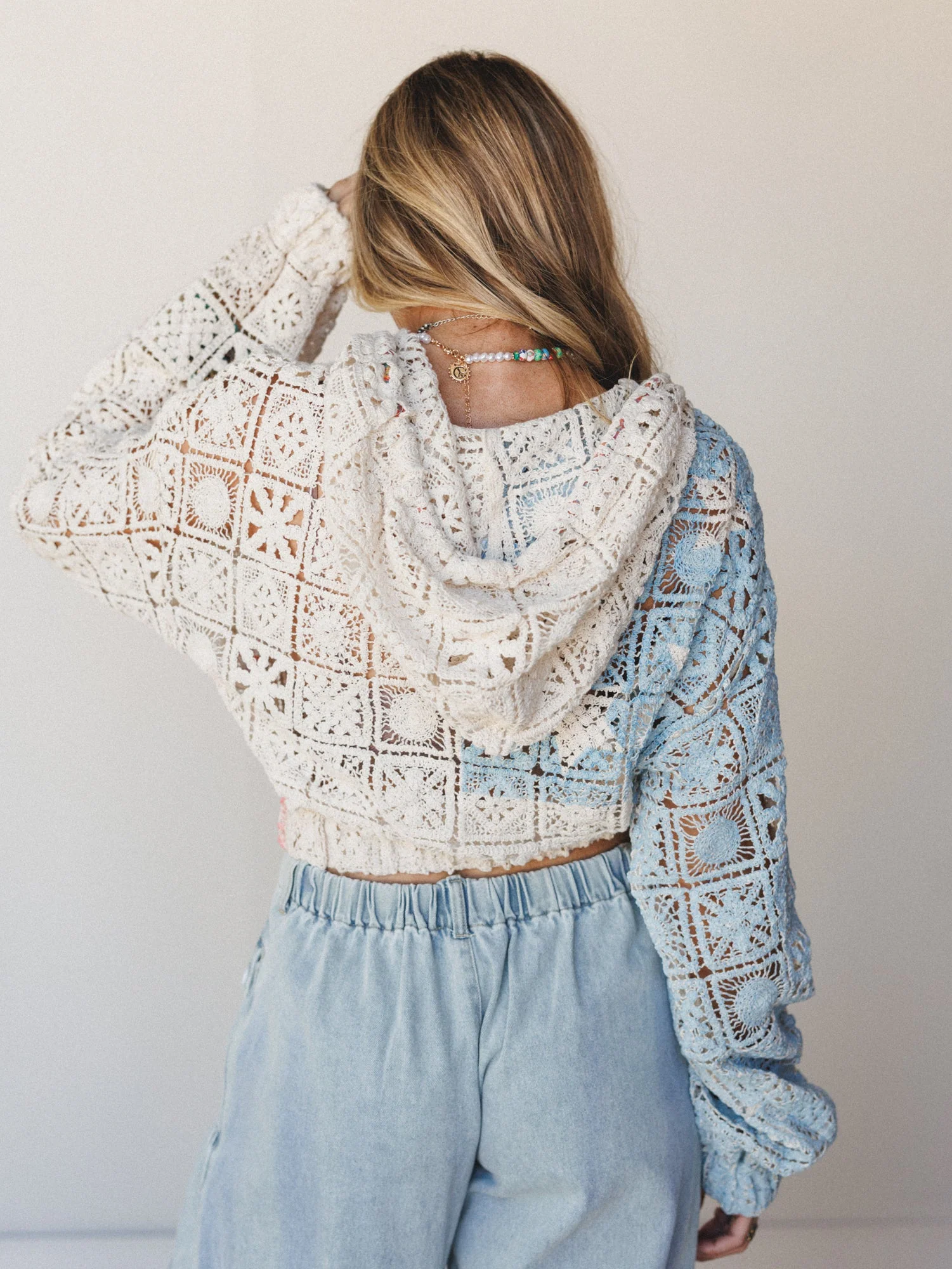 Stars and Stripes Crochet Jacket - Natural Multi - Image 5