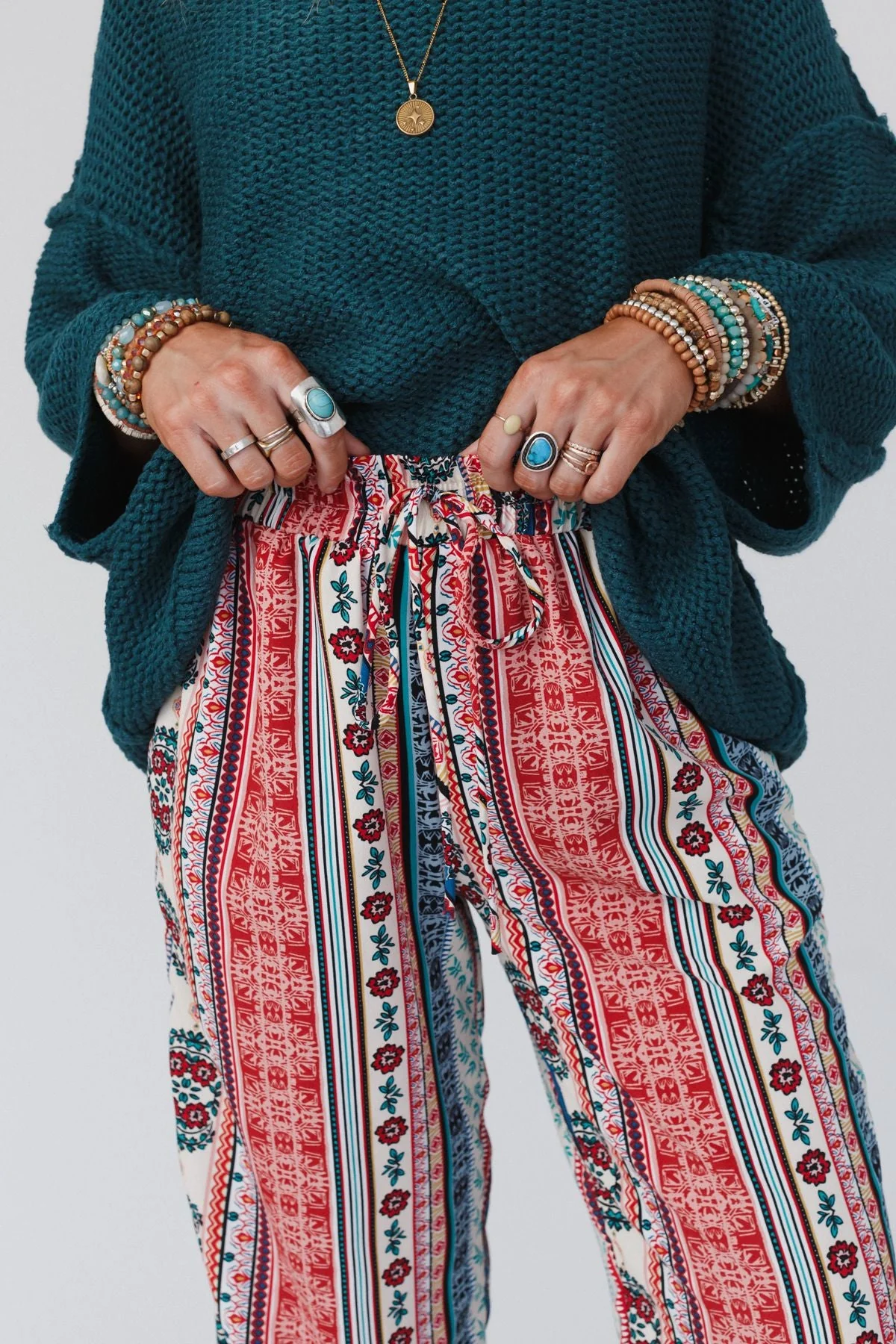 The Nest Staycation Wide Leg Drawstring Pant - Red Clay - Image 5