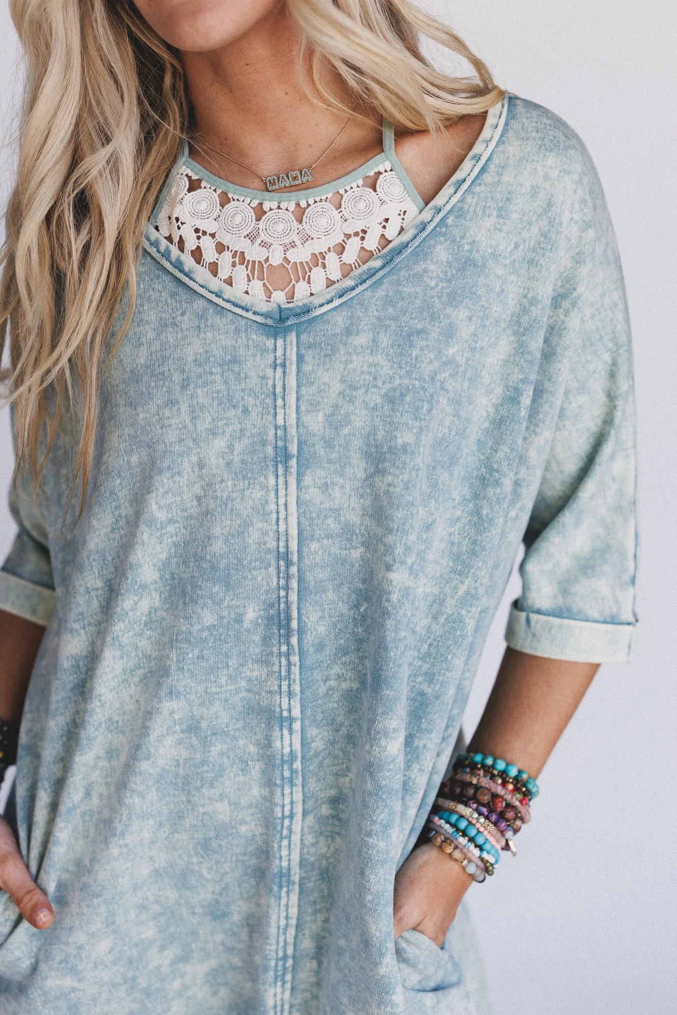 Stormy Skies Tee Dress - Blue - Image 4