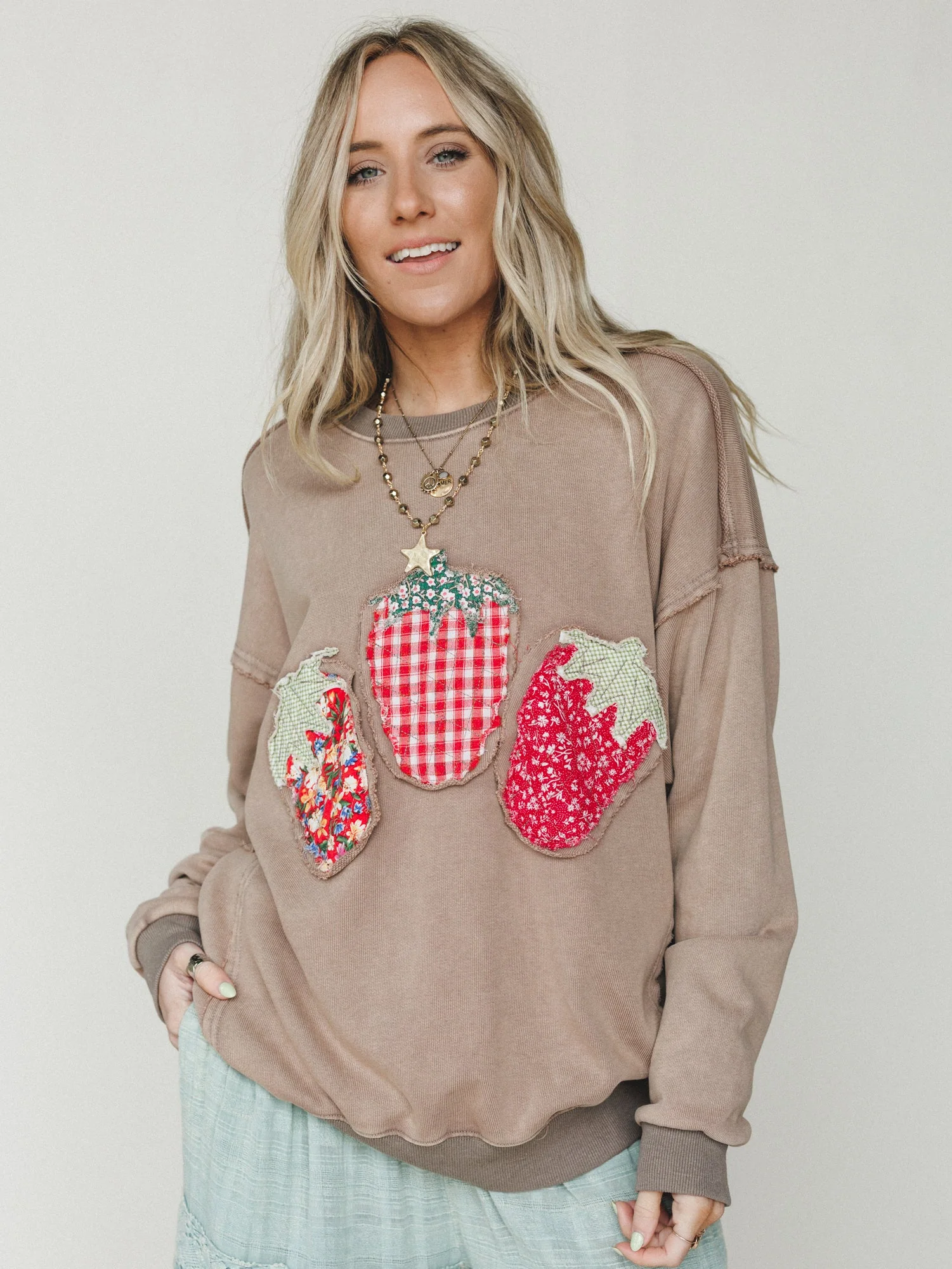 Strawberry Fields Pullover - Mocha - Image 2