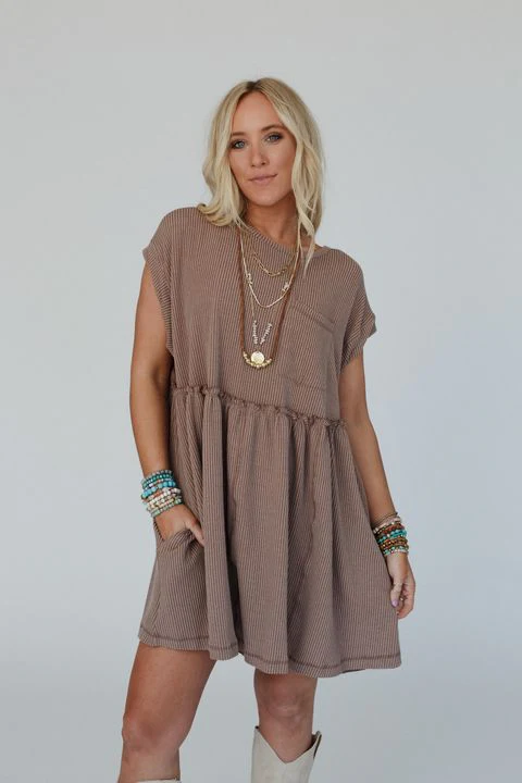 The Nest Subtle Escape Textured Dress - Acorn - Pre Order - Image 2