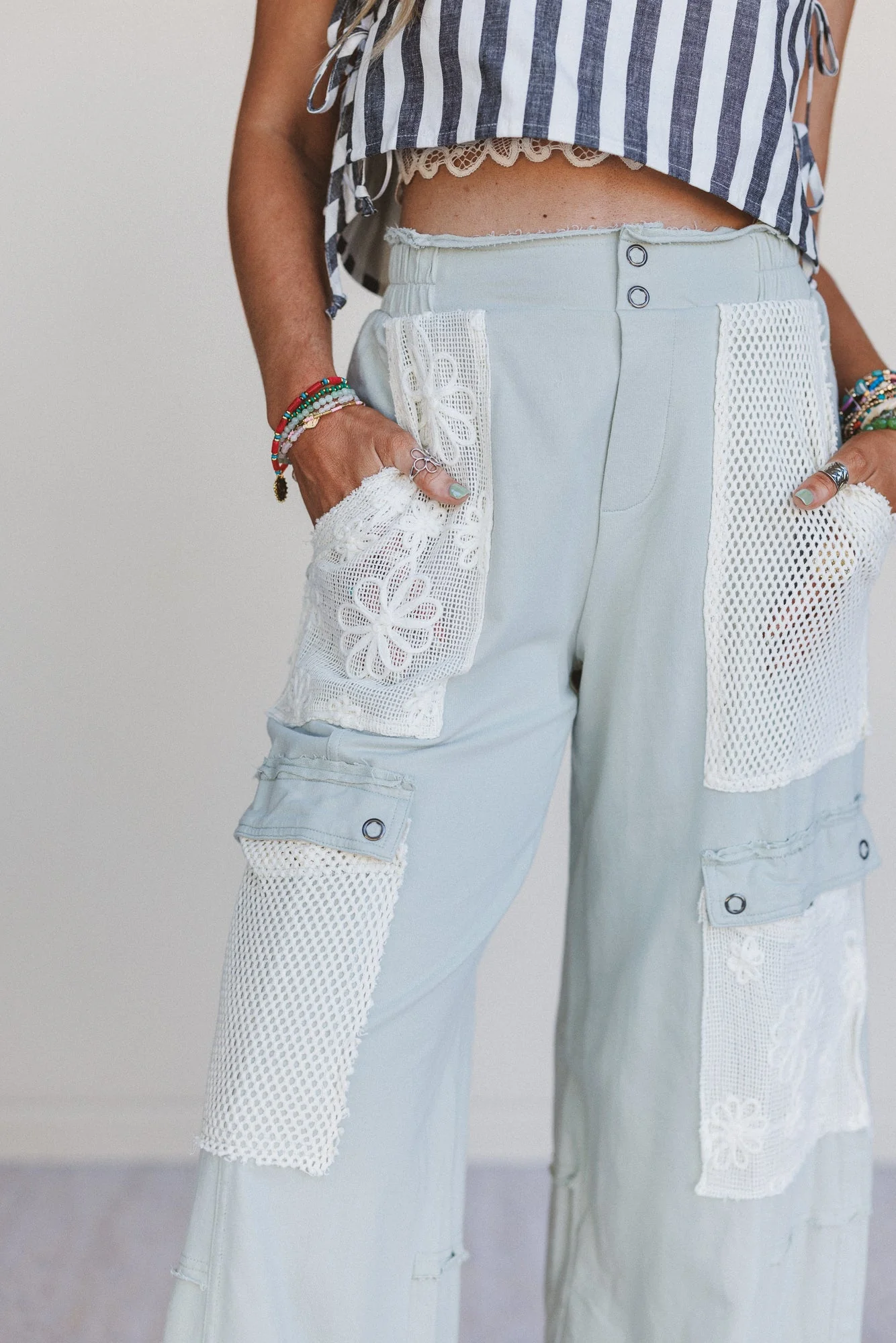 Sugar Blossom Wide Leg Pants - Sage - Image 2