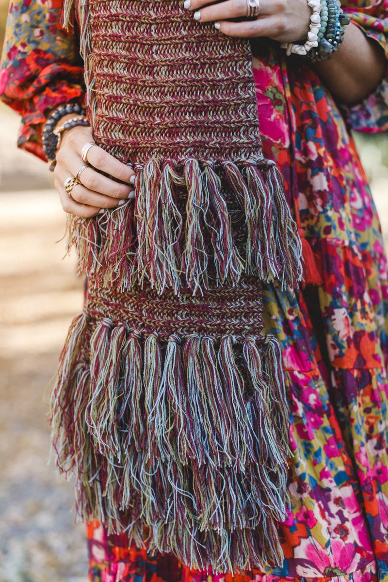Sugar Plum Fringe Scarf - Brown - Image 7