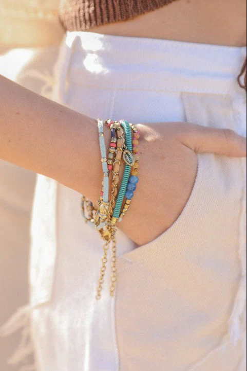Sunburst Stacked Bracelet Set - Multi - Image 2