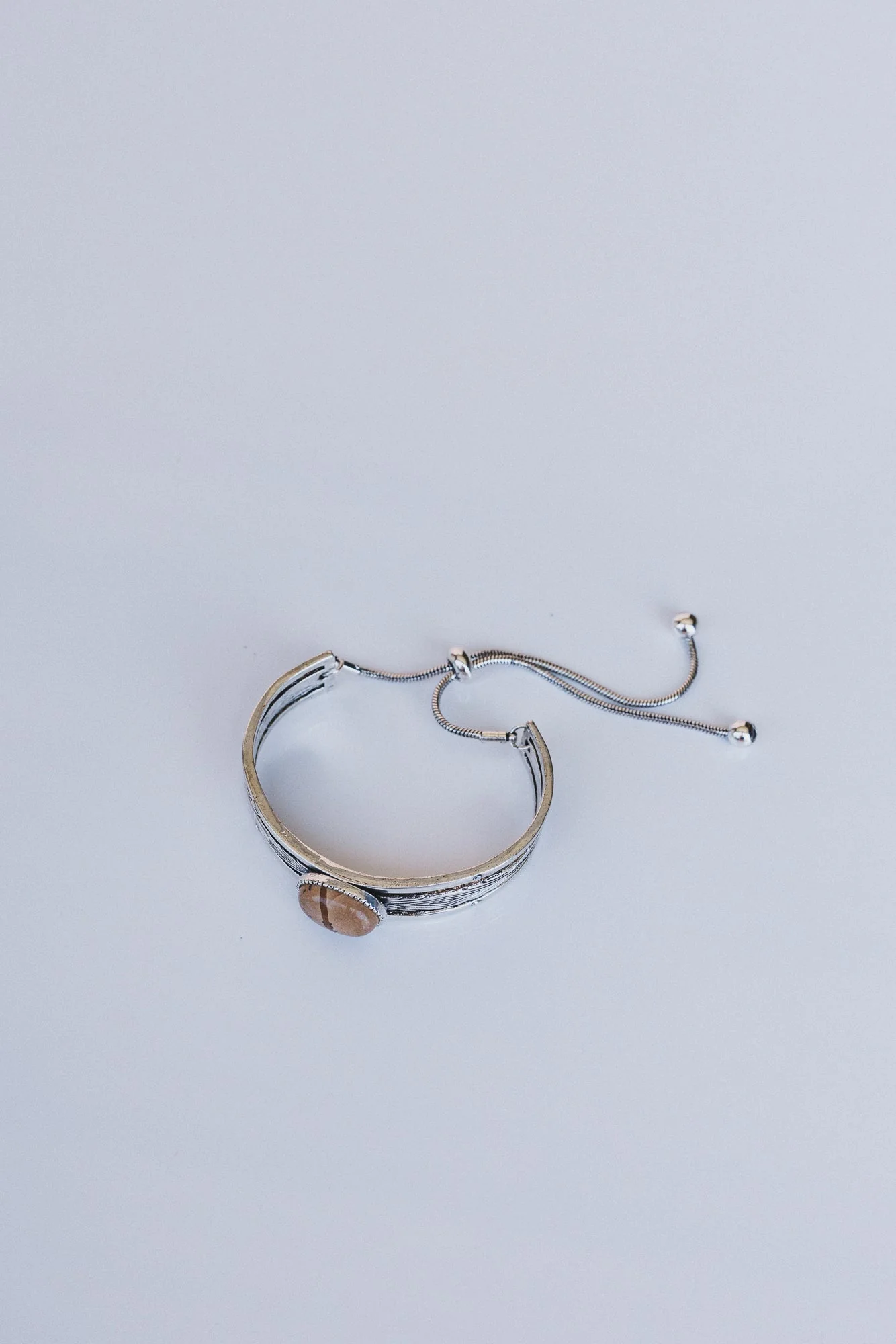 Sundancer Pull Clasp Cuff Bracelet - Jasper Silver - Image 4