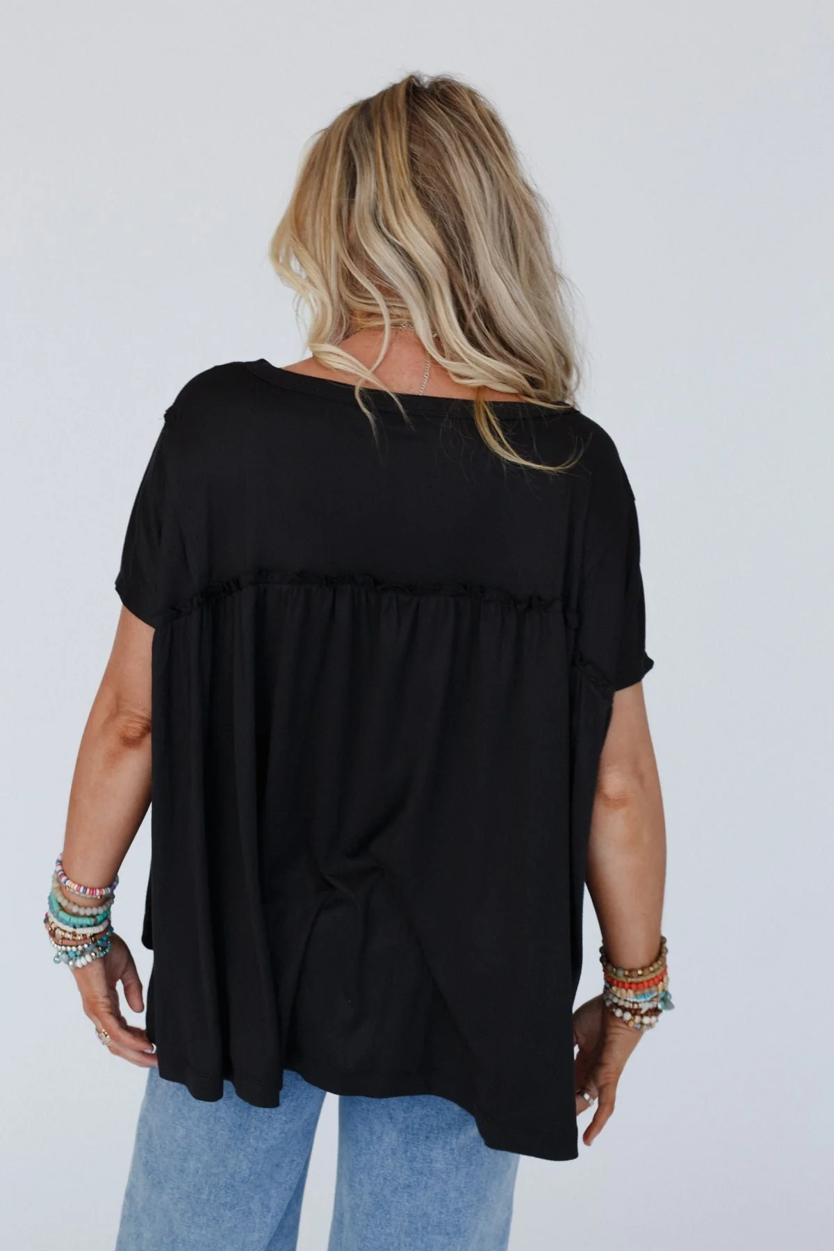 Sunday Morning Babydoll Top - Black - Image 5