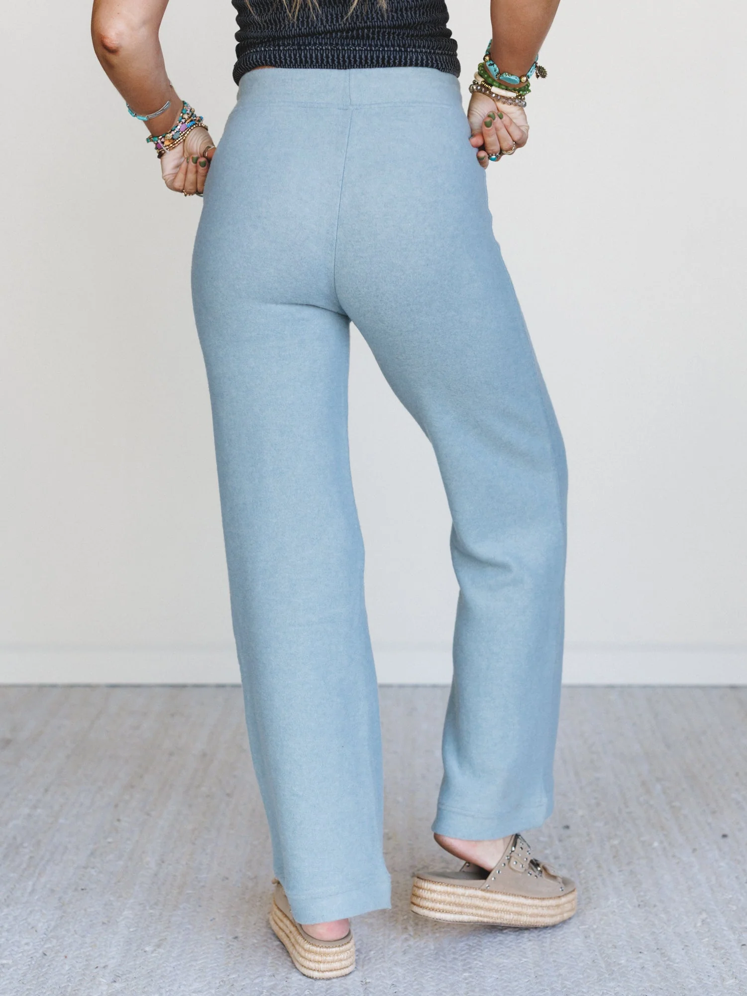 Sunday Soft Wide Leg Pants - Blue Grey - Image 4