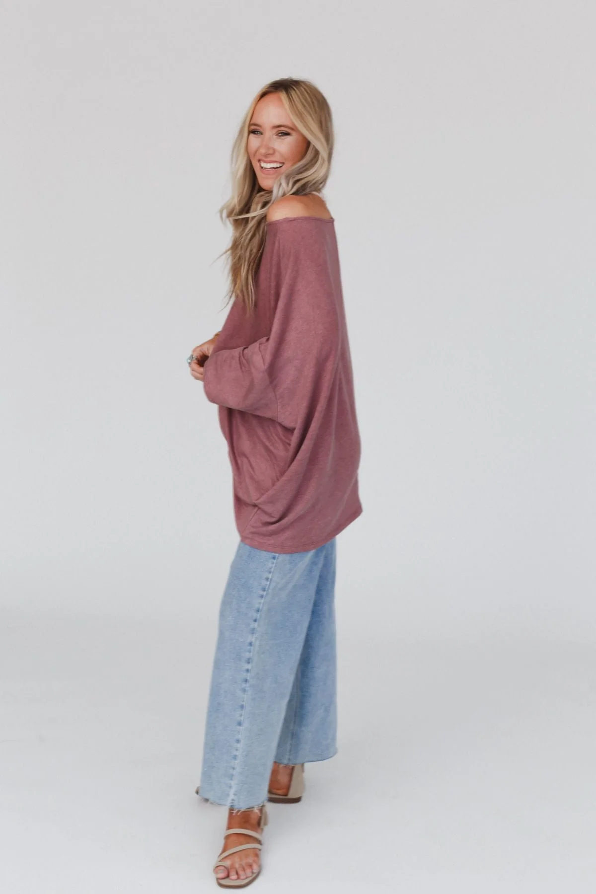 The Nest Sunday Stroll Oversized Tee - Mauve - Image 4
