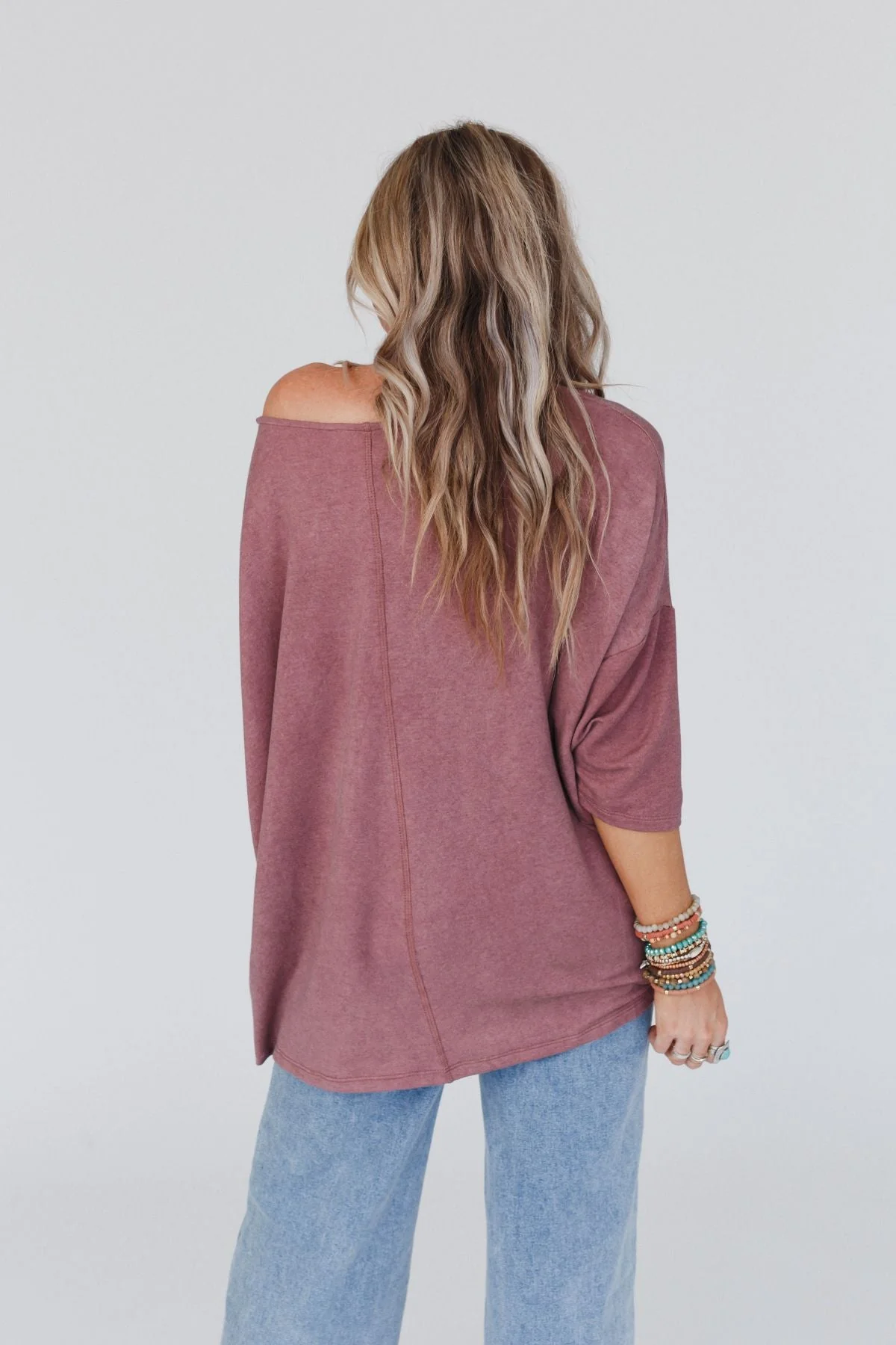 The Nest Sunday Stroll Oversized Tee - Mauve - Image 5