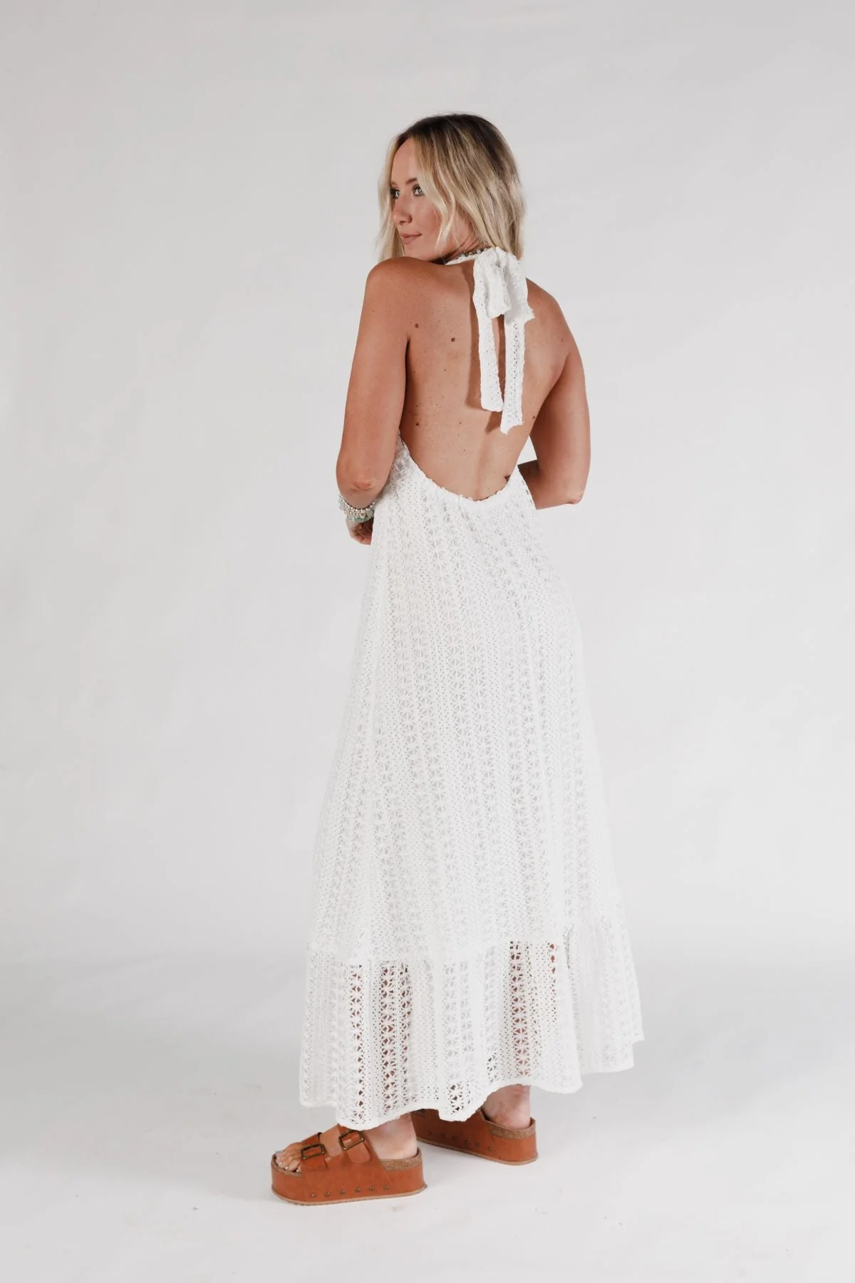 Sunpetal Crochet Maxi Dress - White - Image 2