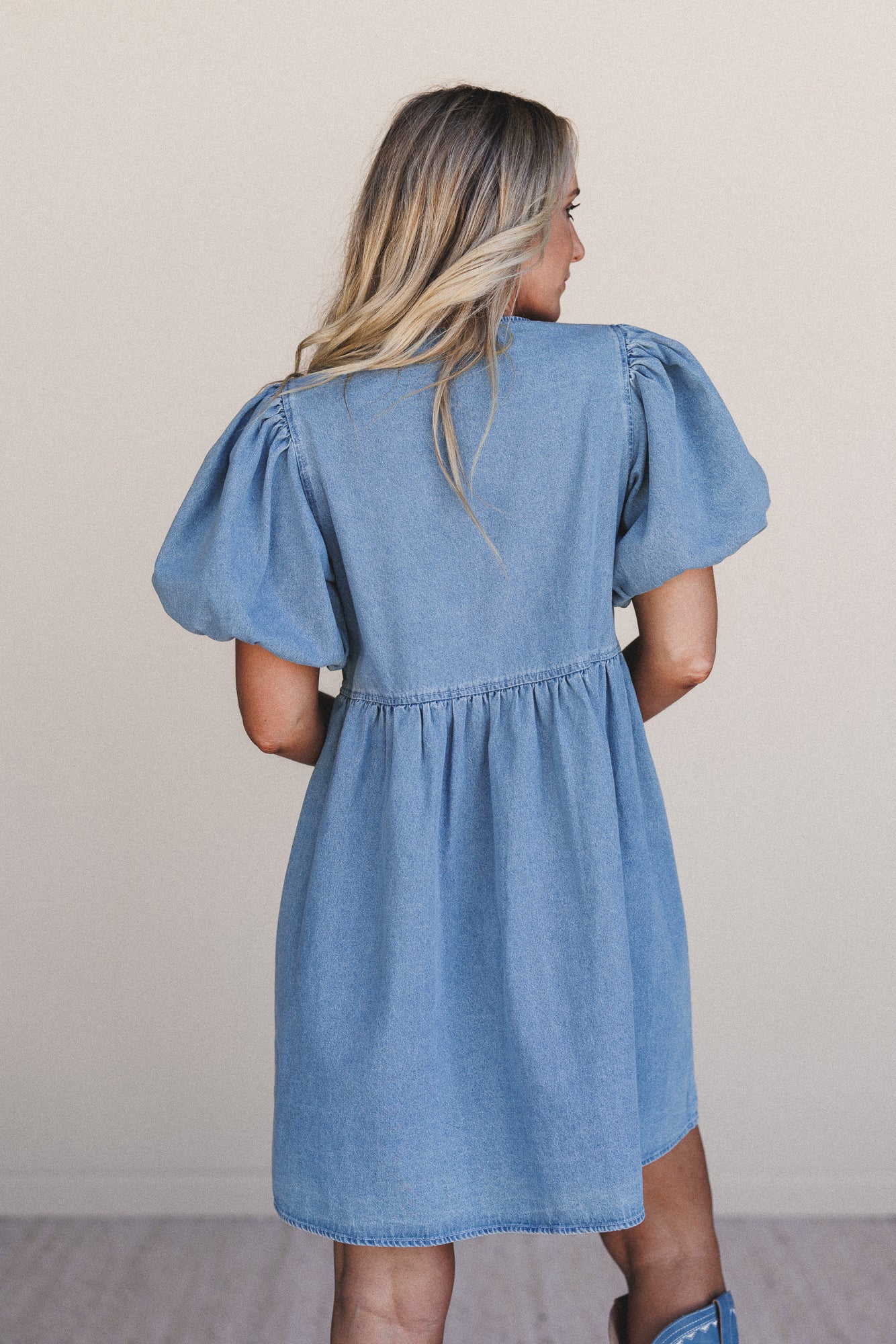 Sunset Doll Denim Dress - Medium Wash - Image 6