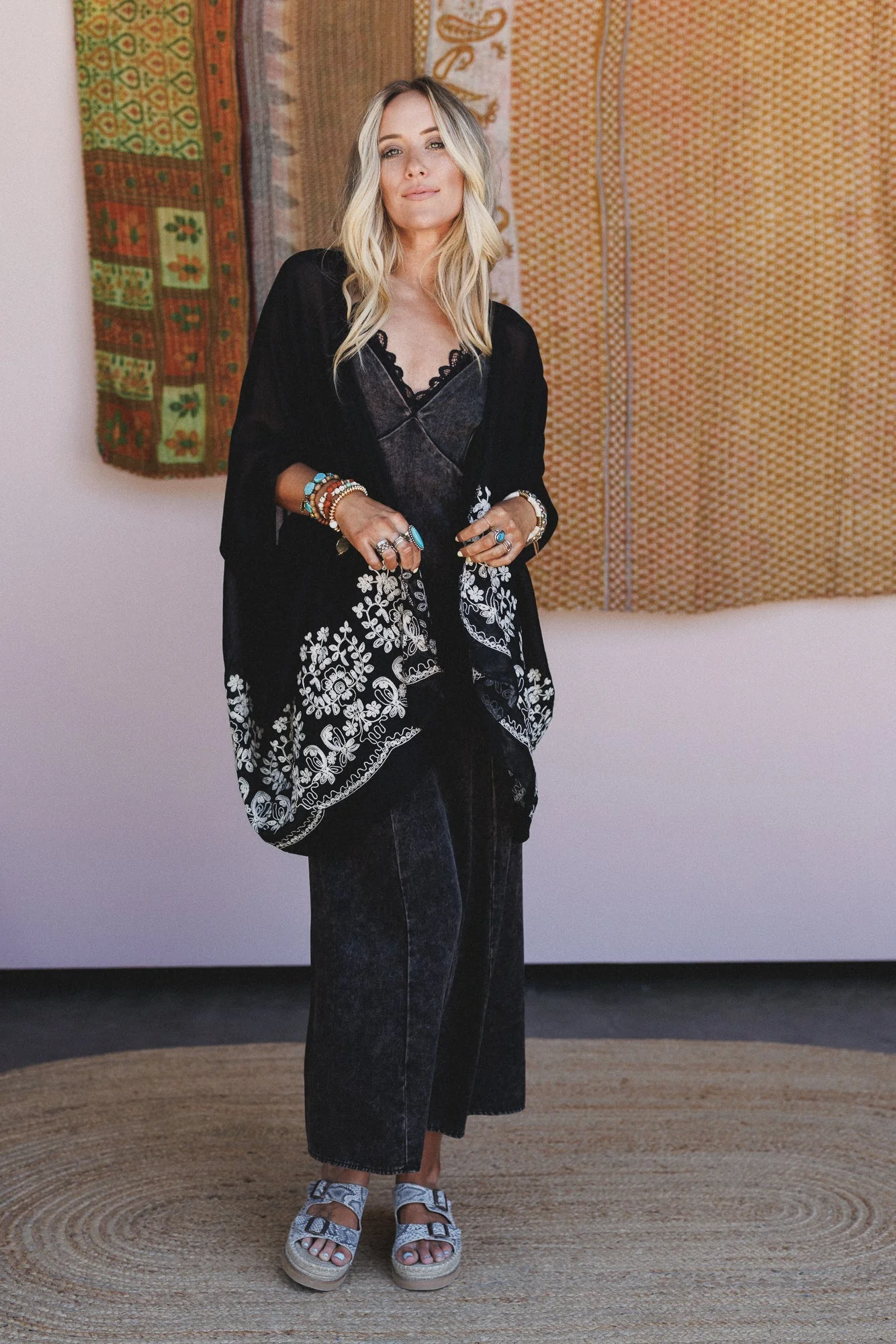 Sunset Fern Kimono - Black - Image 6