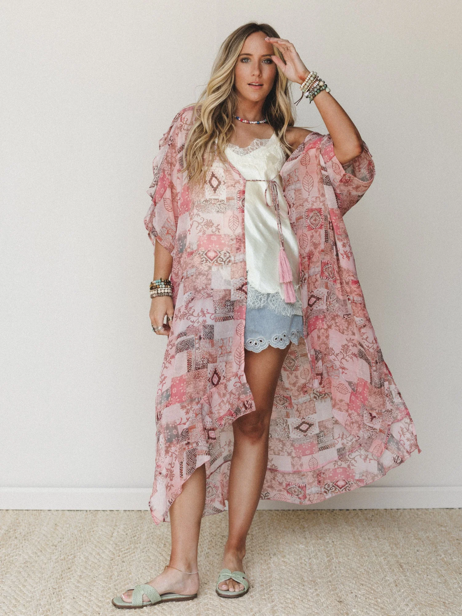 Sunset Petals Kimono - Pink - Image 4